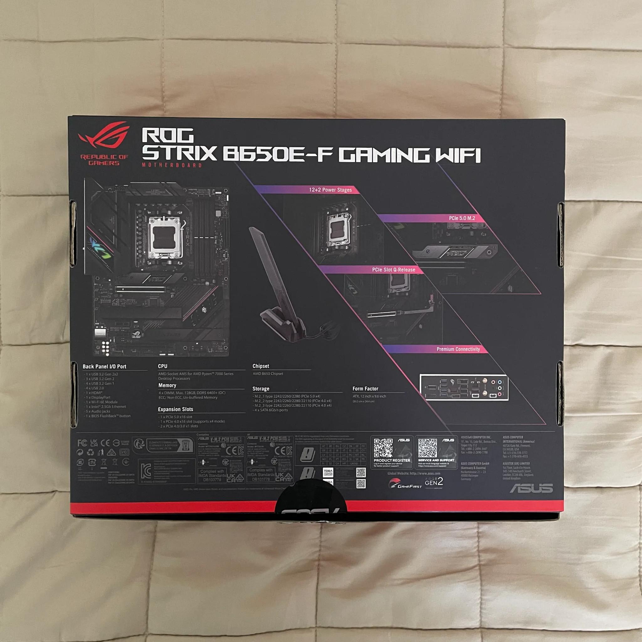 ASUS ROG STRIX B650E-F GAMING WIFI AM5 ATX Motherboard