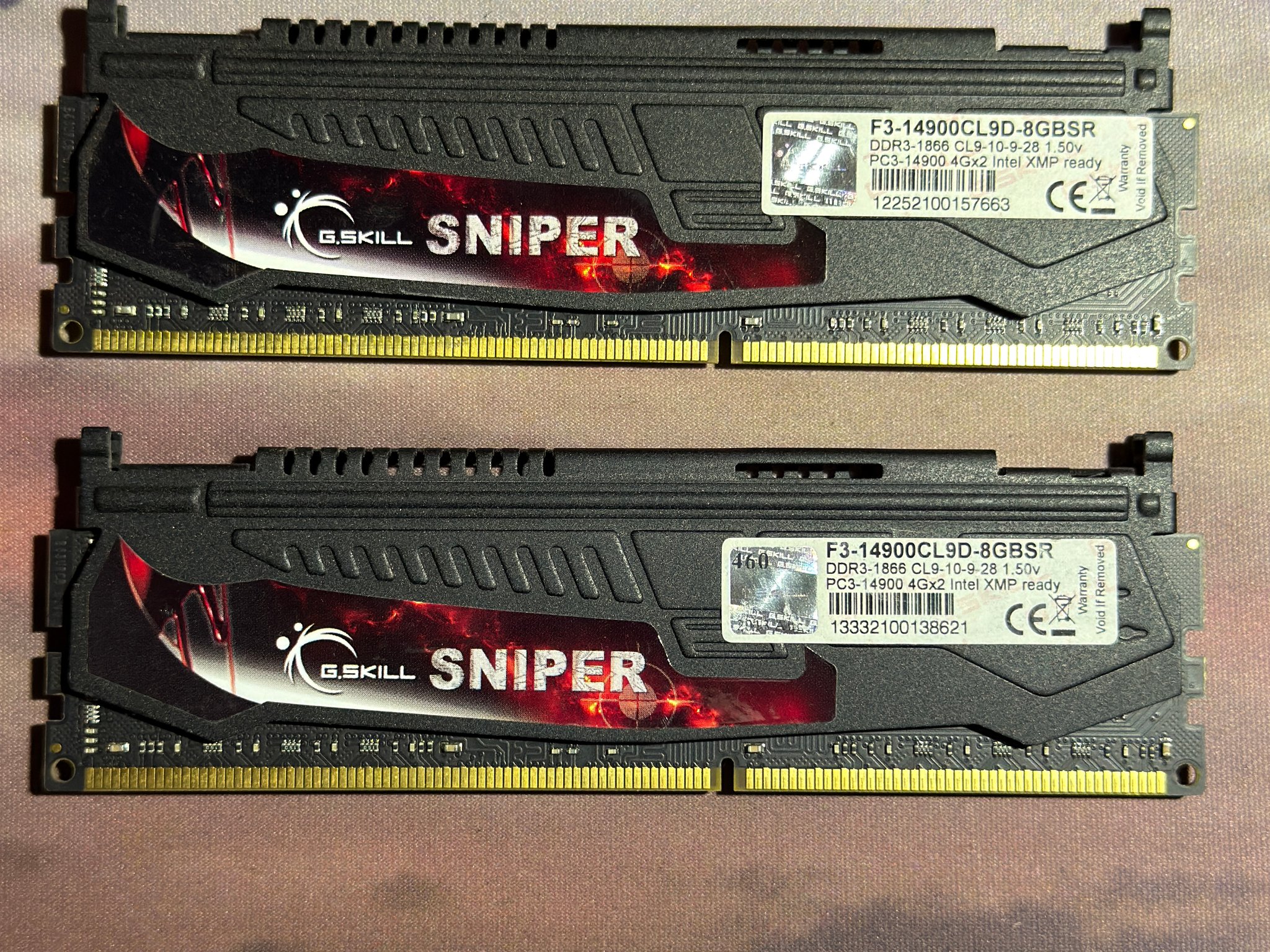 G.Skill Sniper Series 8GB (2x4GB) DDR3 1866MHz CL9 Desktop RAM - Perfect Used Condition