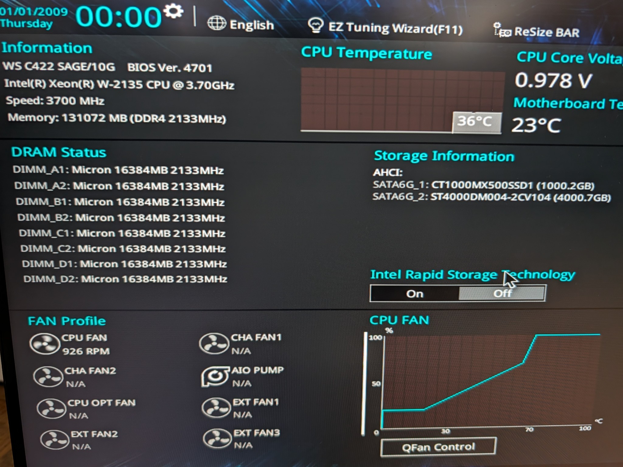 Custom Homelab Server Rosewill Xeon W-2135 128GB DDR4 Dual 10GbE 5TB 1000W