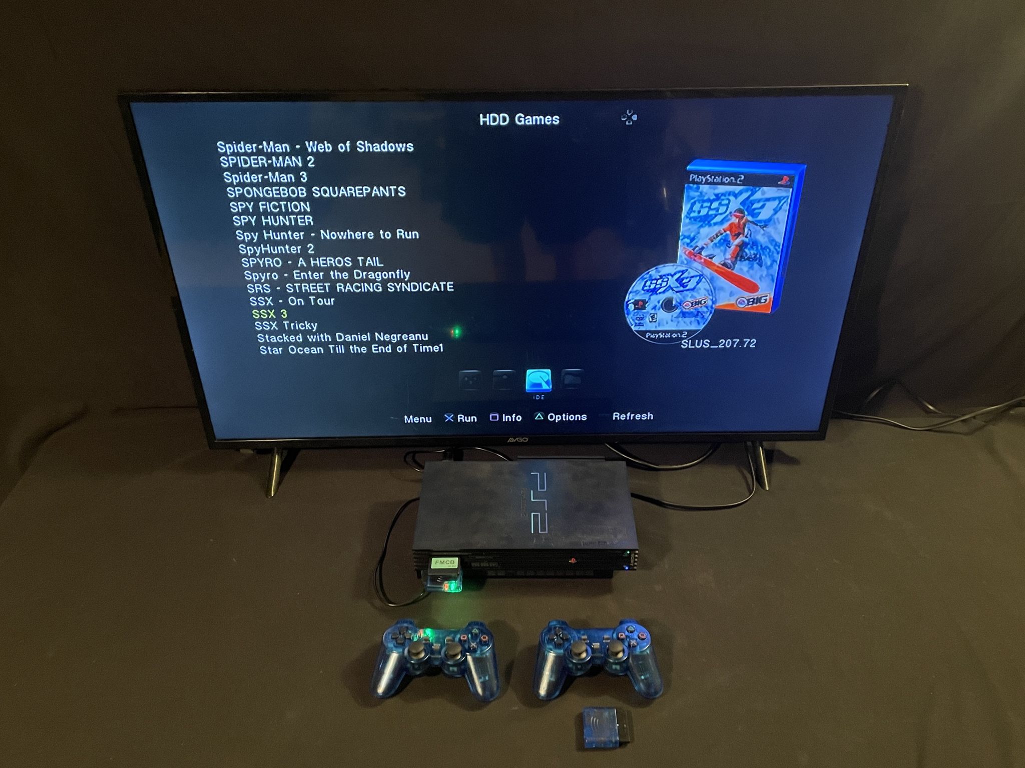 Playstation 2 Ps2 4TB Drive, Hdmi, Blue Wireless Controllers And Accessories