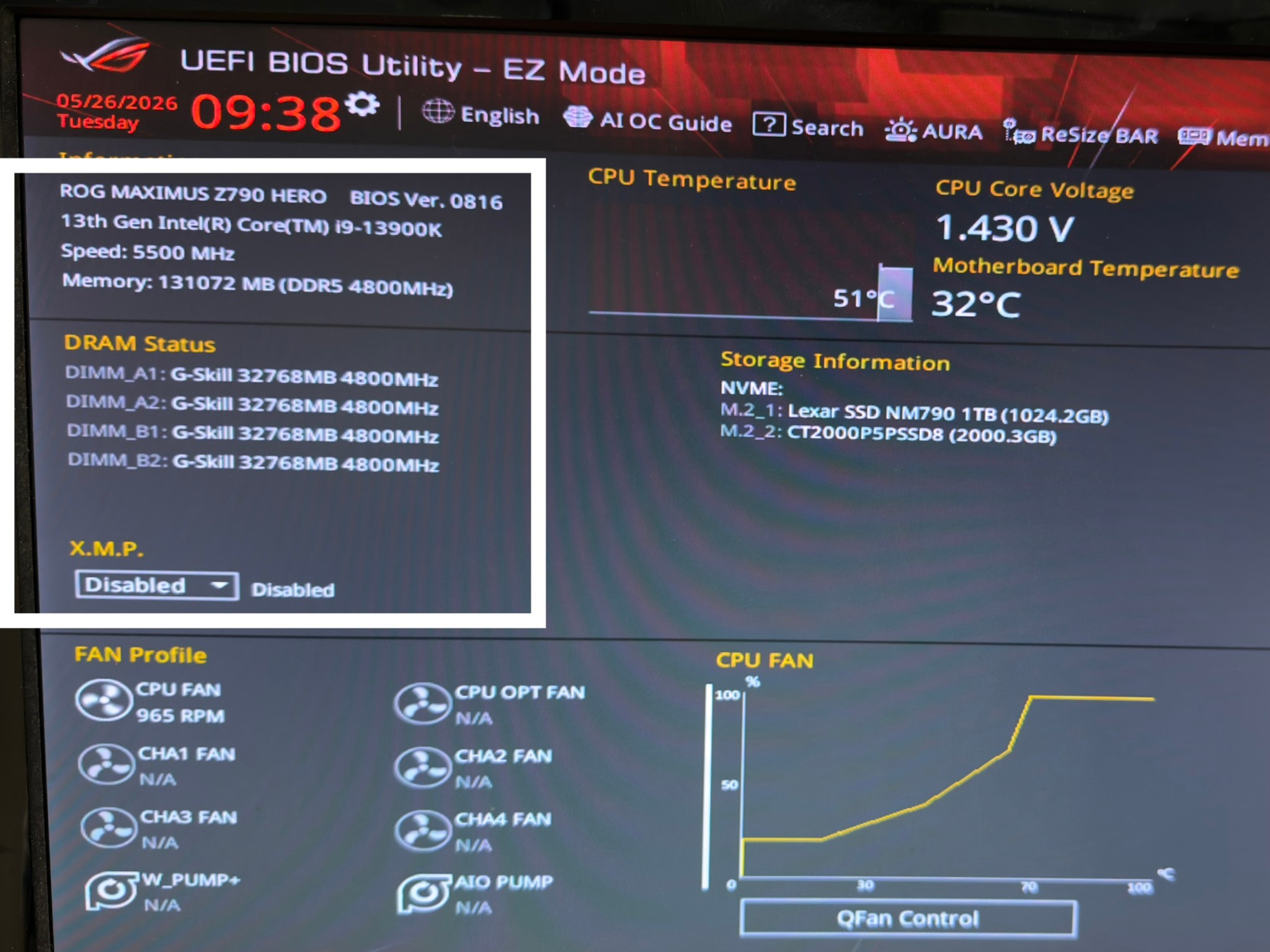 G.Skill Trident Z5 RGB 64GB (2x32GB) DDR5-6400 CL32 | SK Hynix | Tested Stable