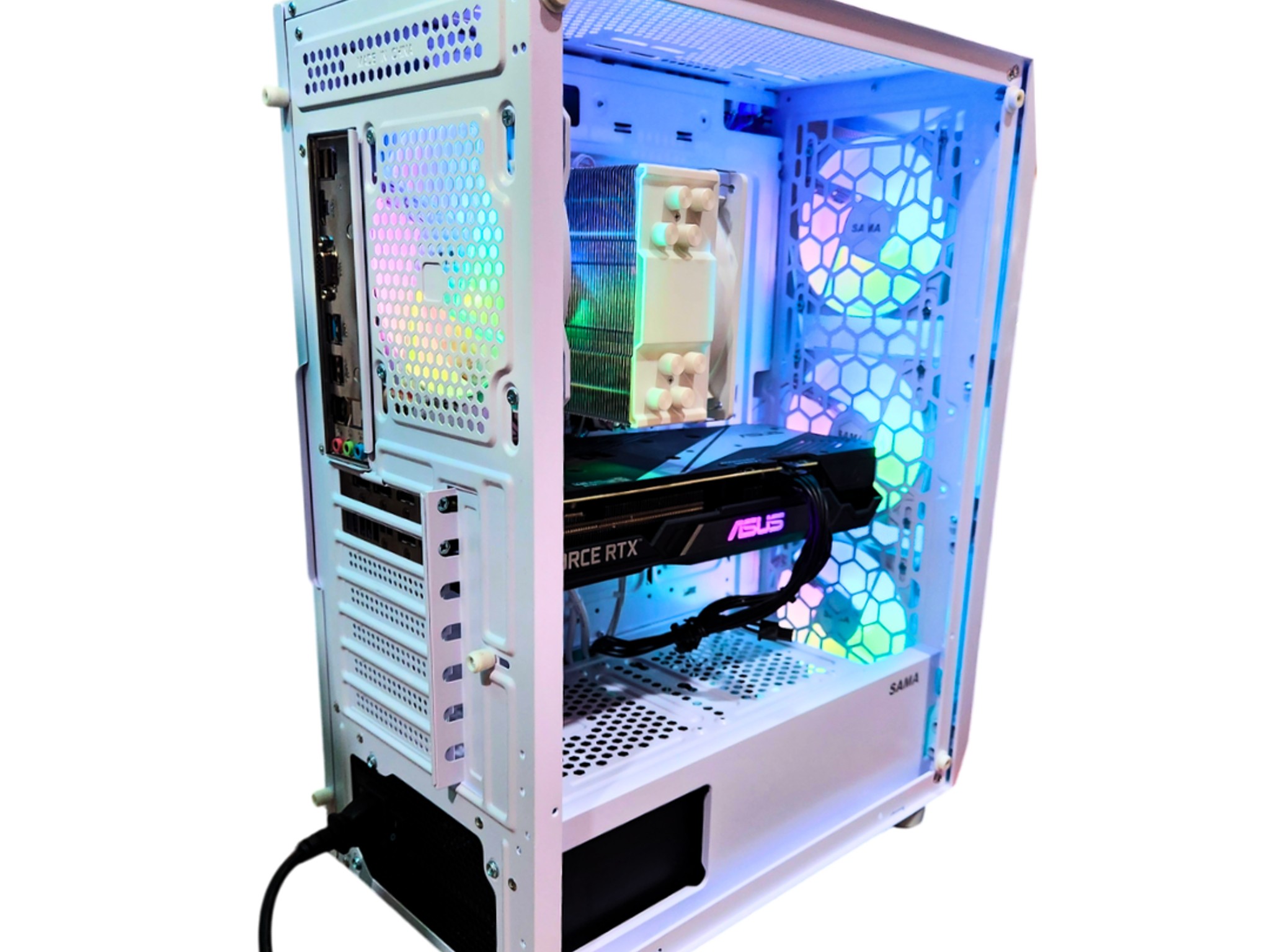 🤖 Cyborg 🔫 - RTX 3060 TI | Ryzen 5 | 16GB DDR4 RAM | 1TB SSD | 5 RGB Fans | White Gaming PC