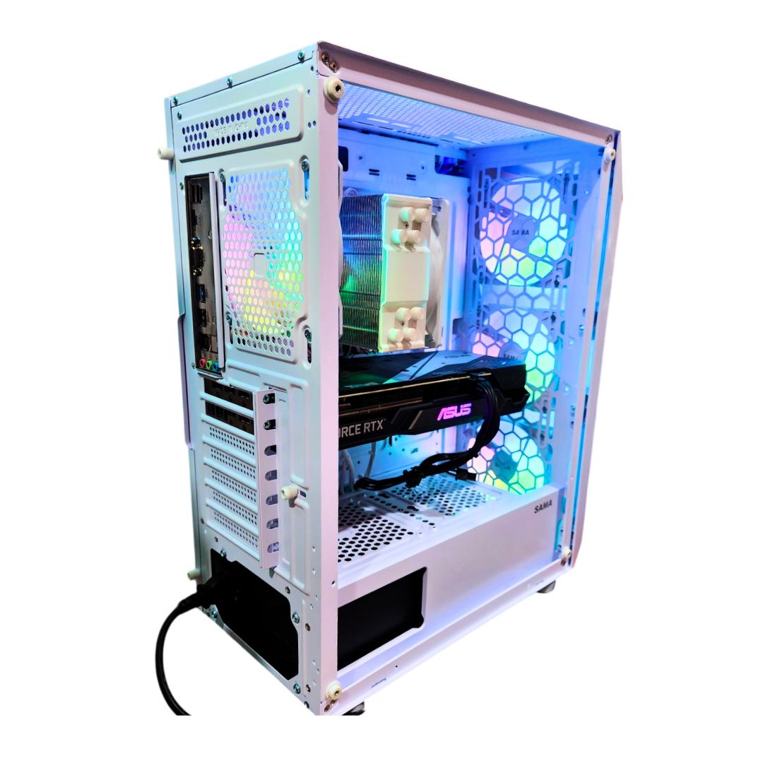 🤖 Cyborg 🔫 - RTX 3060 TI | Ryzen 5 | 16GB DDR4 RAM | 1TB SSD | 5 RGB Fans | White Gaming PC