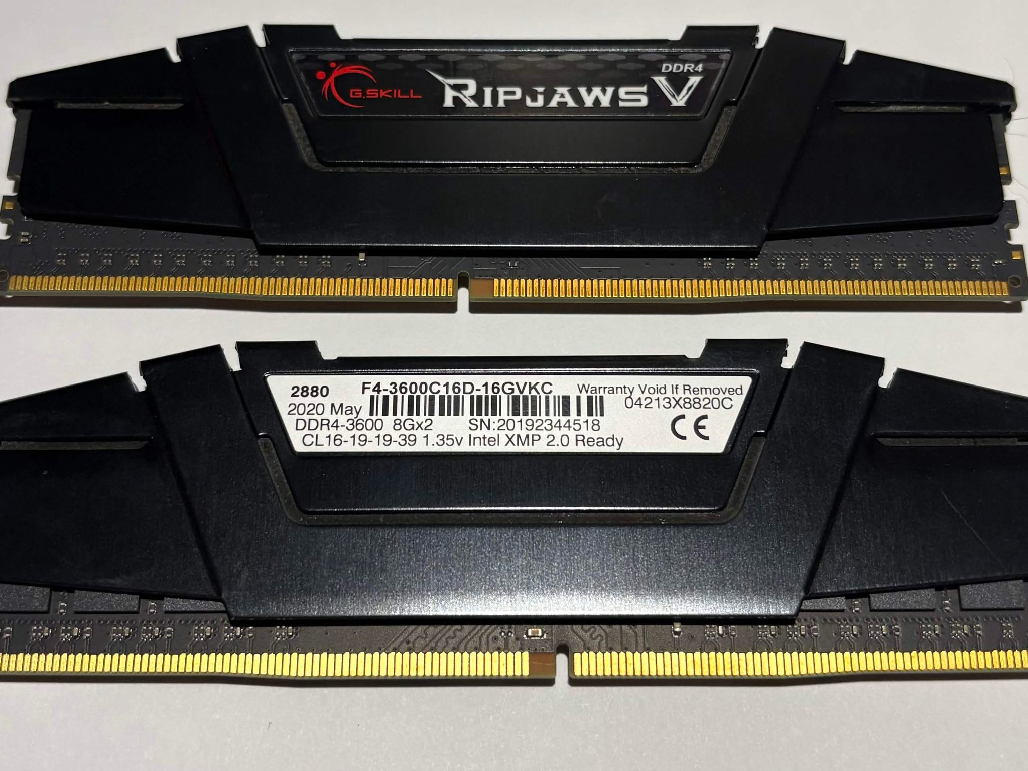 G.SKILL Ripjaws V 16GB (2x8GB) DDR4-3600 CL16 Desktop RAM Kit F4-3600C16D-16GVKC