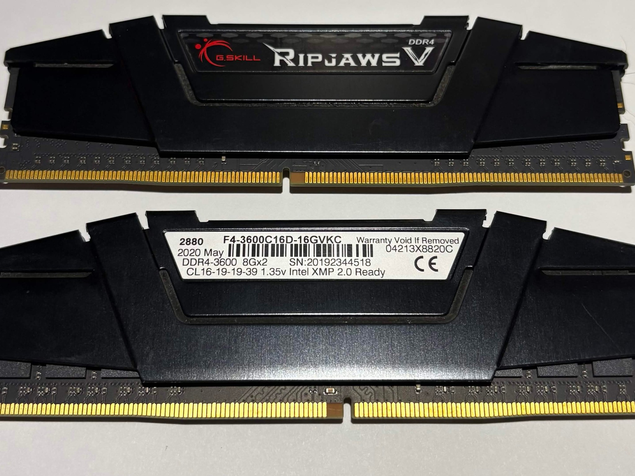 G.SKILL Ripjaws V 16GB (2x8GB) DDR4-3600 CL16 Desktop RAM Kit F4-3600C16D-16GVKC