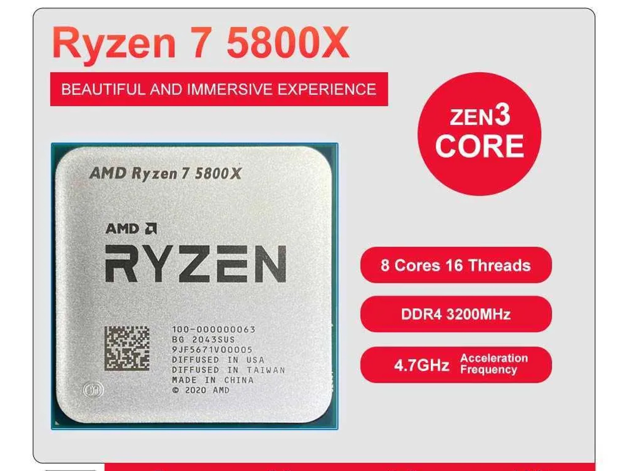 AMD Ryzen 7 5800X 8-Core Processor  64GB RAM B550 ASROCK Phantom Gaming 4/ac