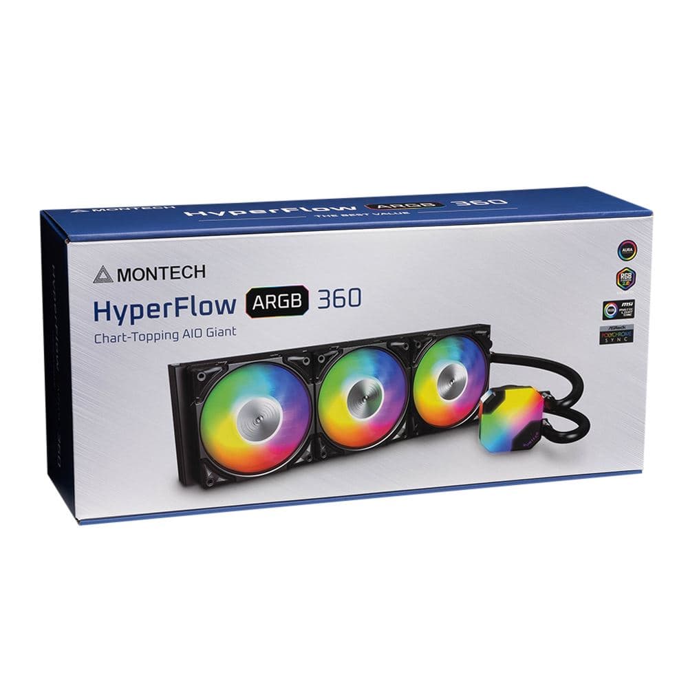 Montech Hyper Flow ARGB 360mm All in One Liquid CPU Cooling Kit - Black