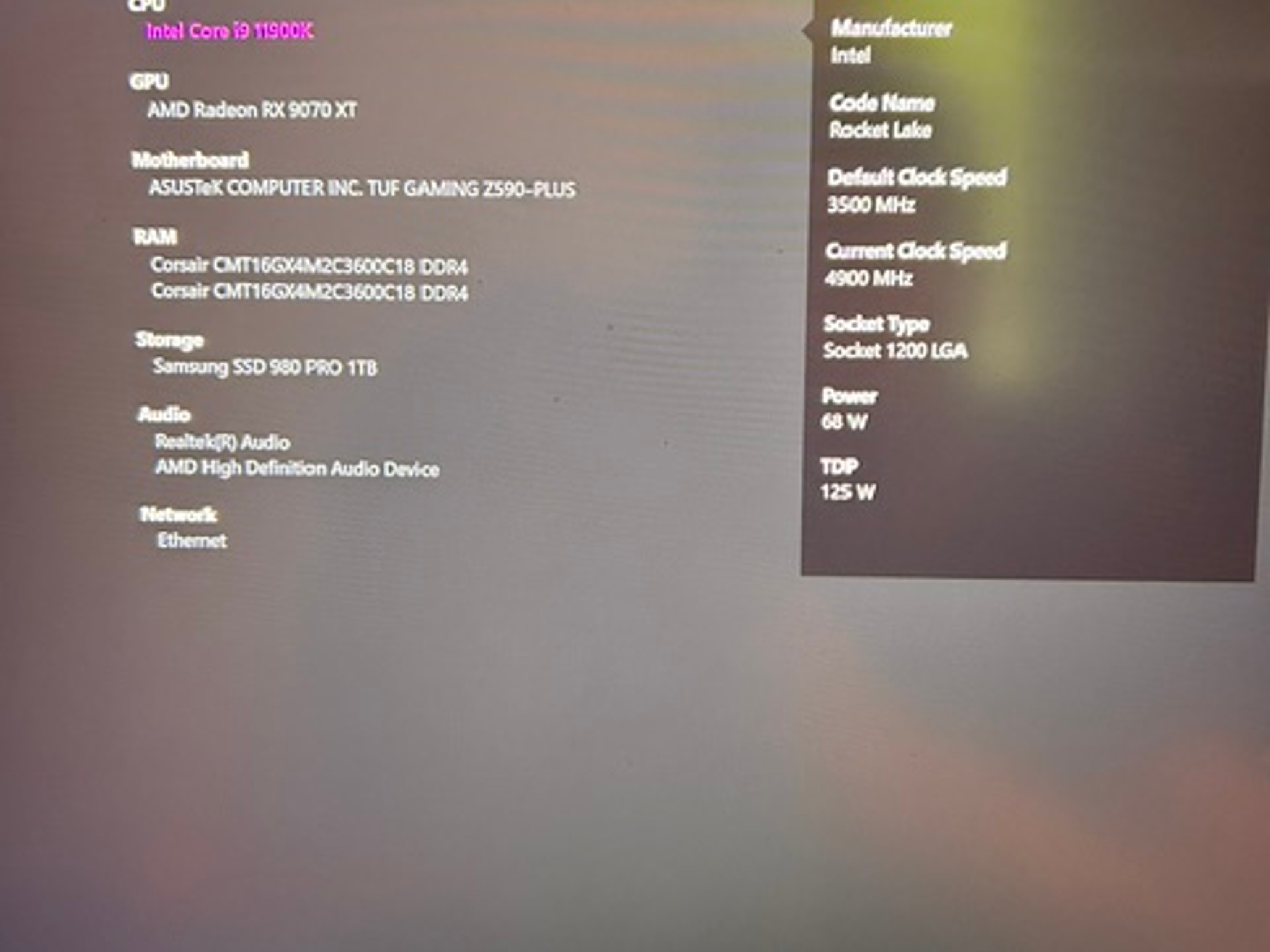 Custom ASUS GAMING PC POWER COLOR RX 9070XT