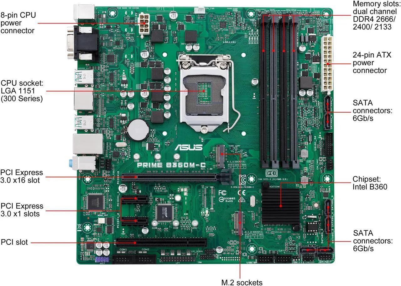 Factory Refurb | Asus Prime B360M-C | LGA 1151 (8th/9th) MATX motherboard