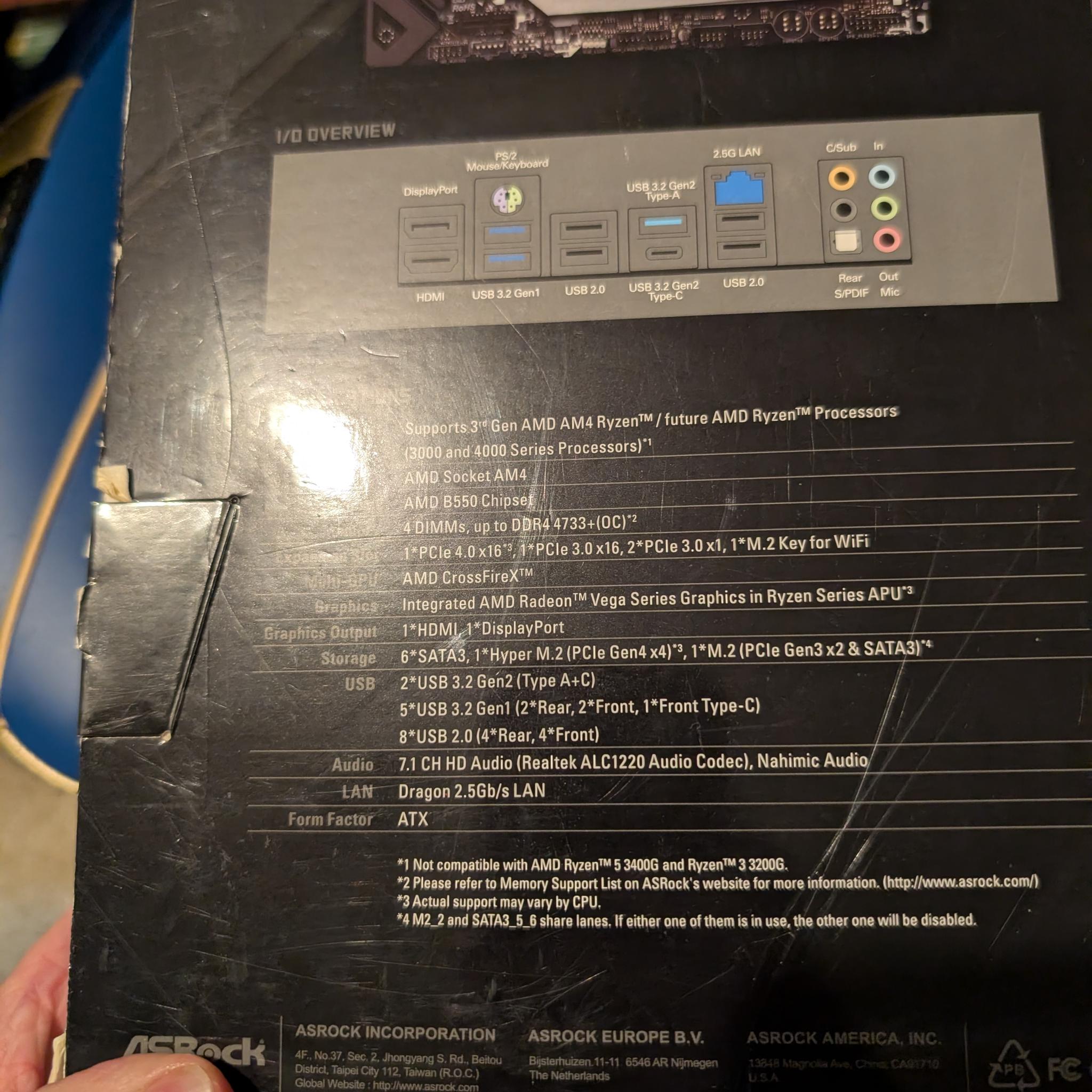 Asrock b550 Steel Legend am4 motherboard for sale
