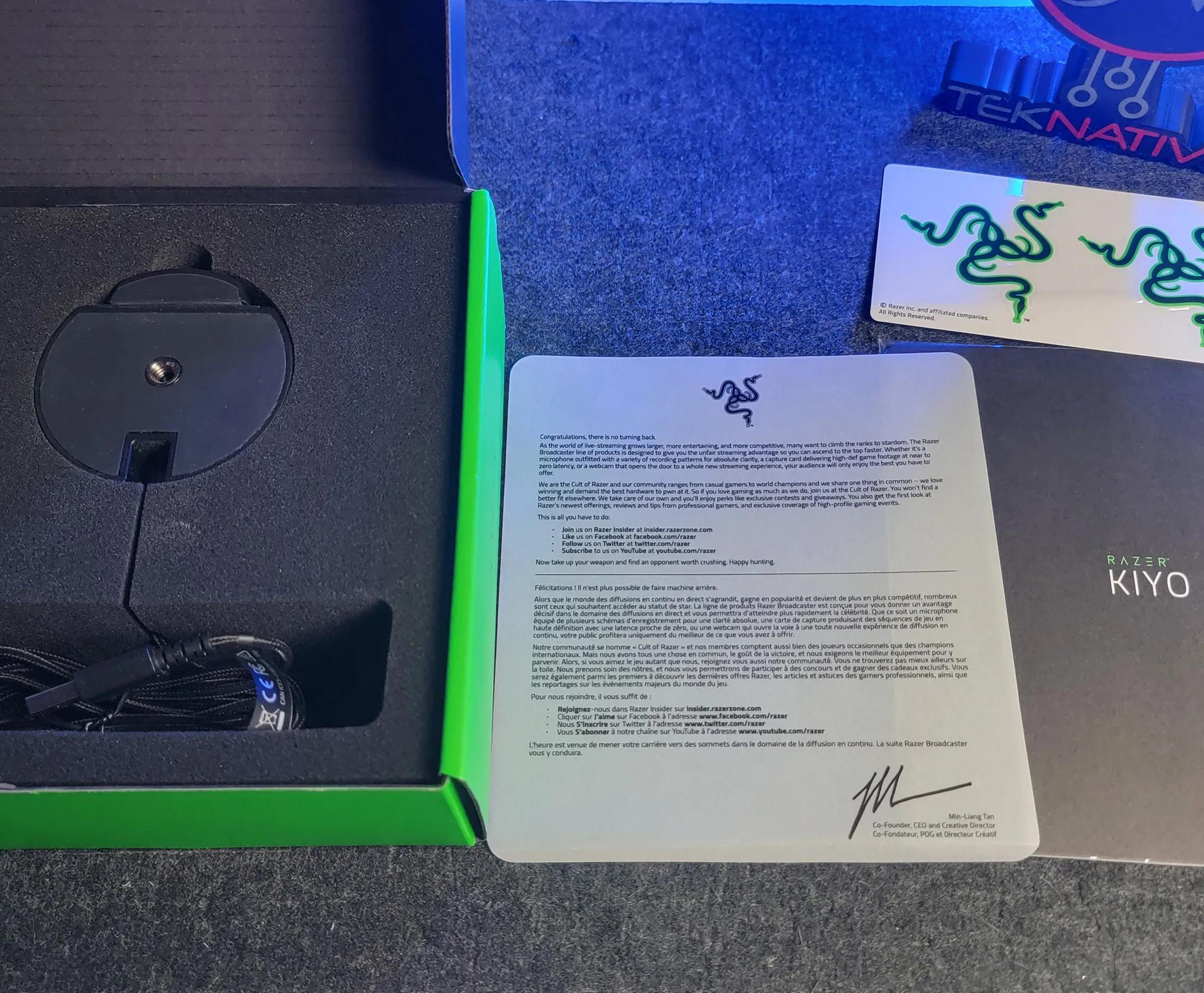 Razer - Kiyo 1920 x 1080 Webcam with Adjustable Ring Light - Black