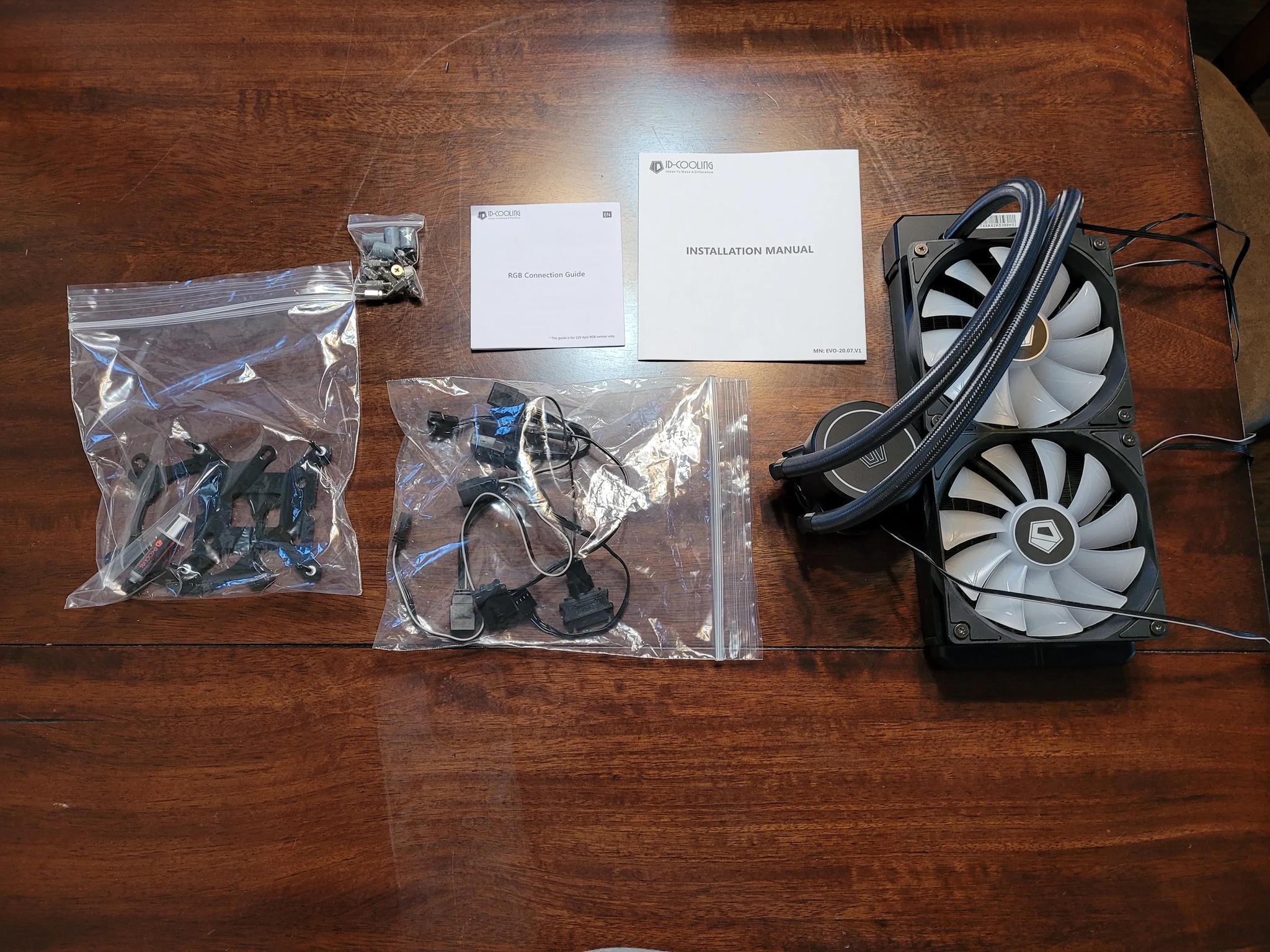 Black ID-COOLING AURAFLOW X 240mm CPU AIO Cooler RGB Fan (Intel and AMD CPU Support)