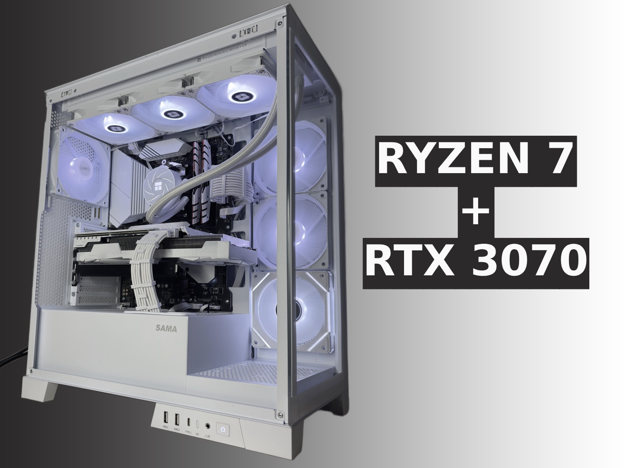 🧊❄️ Glacier Series All White Gaming PC / Ryzen 7 + RTX 3070 / 1TB NVMe SSD / Ready To Play! ❄️🧊