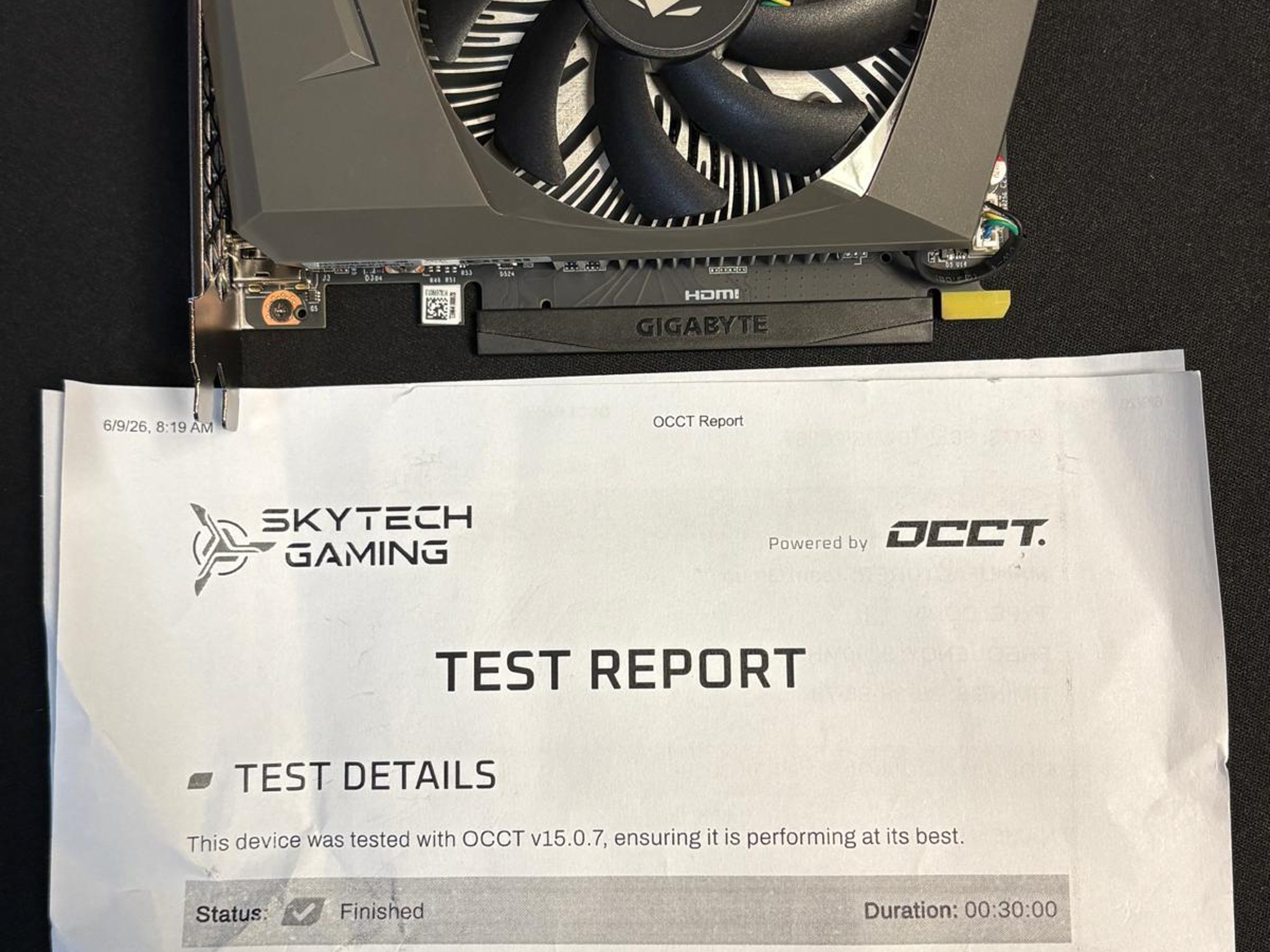 USED IN GOOD CONDITION W/ TEST REPORT - ZOTAC GAMING GeForce RTX 3050 6GB GDDR6 Solo 96-bit