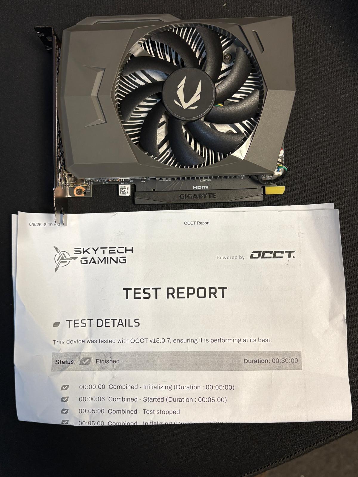 USED IN GOOD CONDITION W/ TEST REPORT - ZOTAC GAMING GeForce RTX 3050 6GB GDDR6 Solo 96-bit