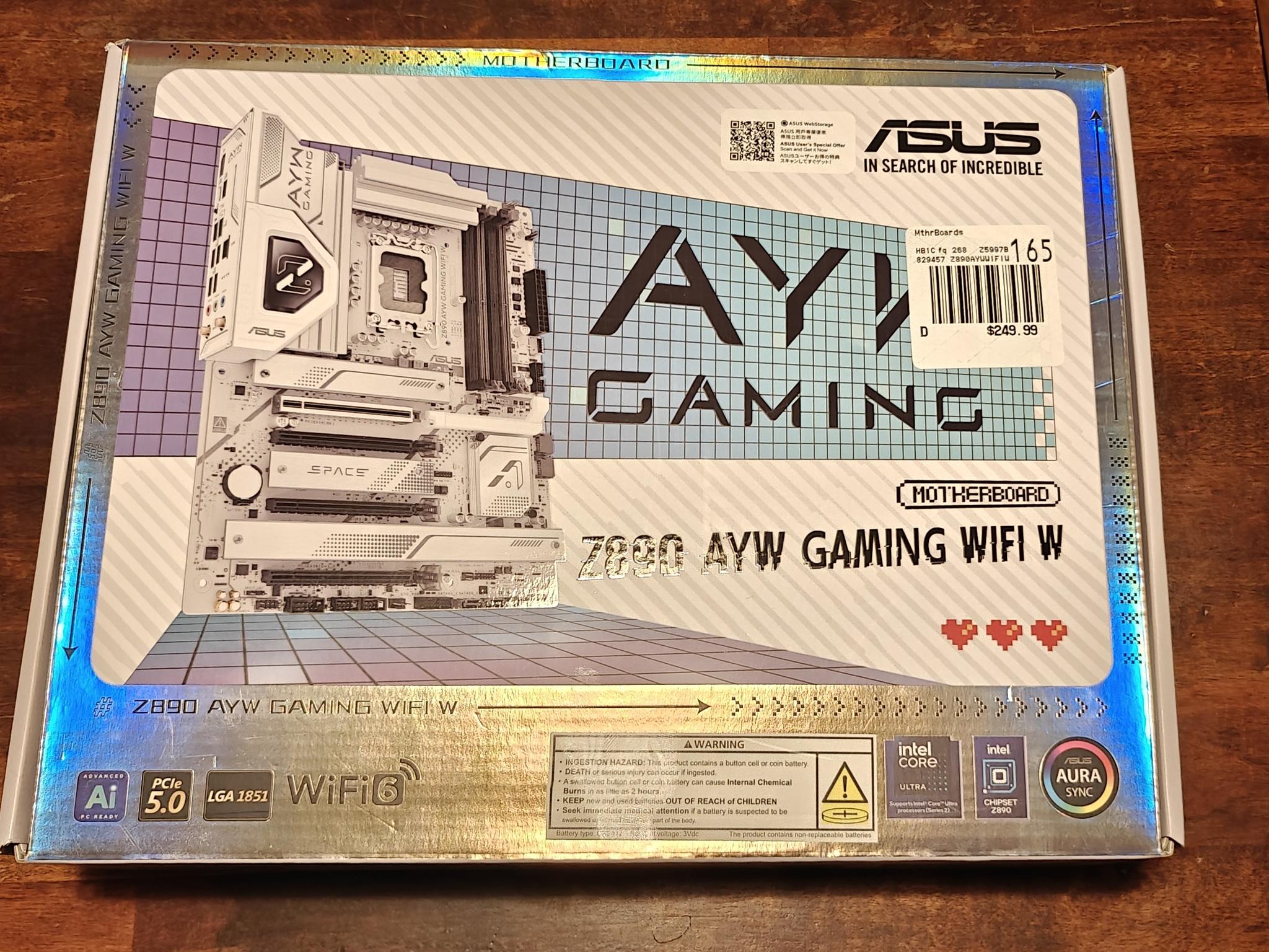 ASUS Z890 AYW GAMING WIFI W Intel LGA 1851 ATX Motherboard White