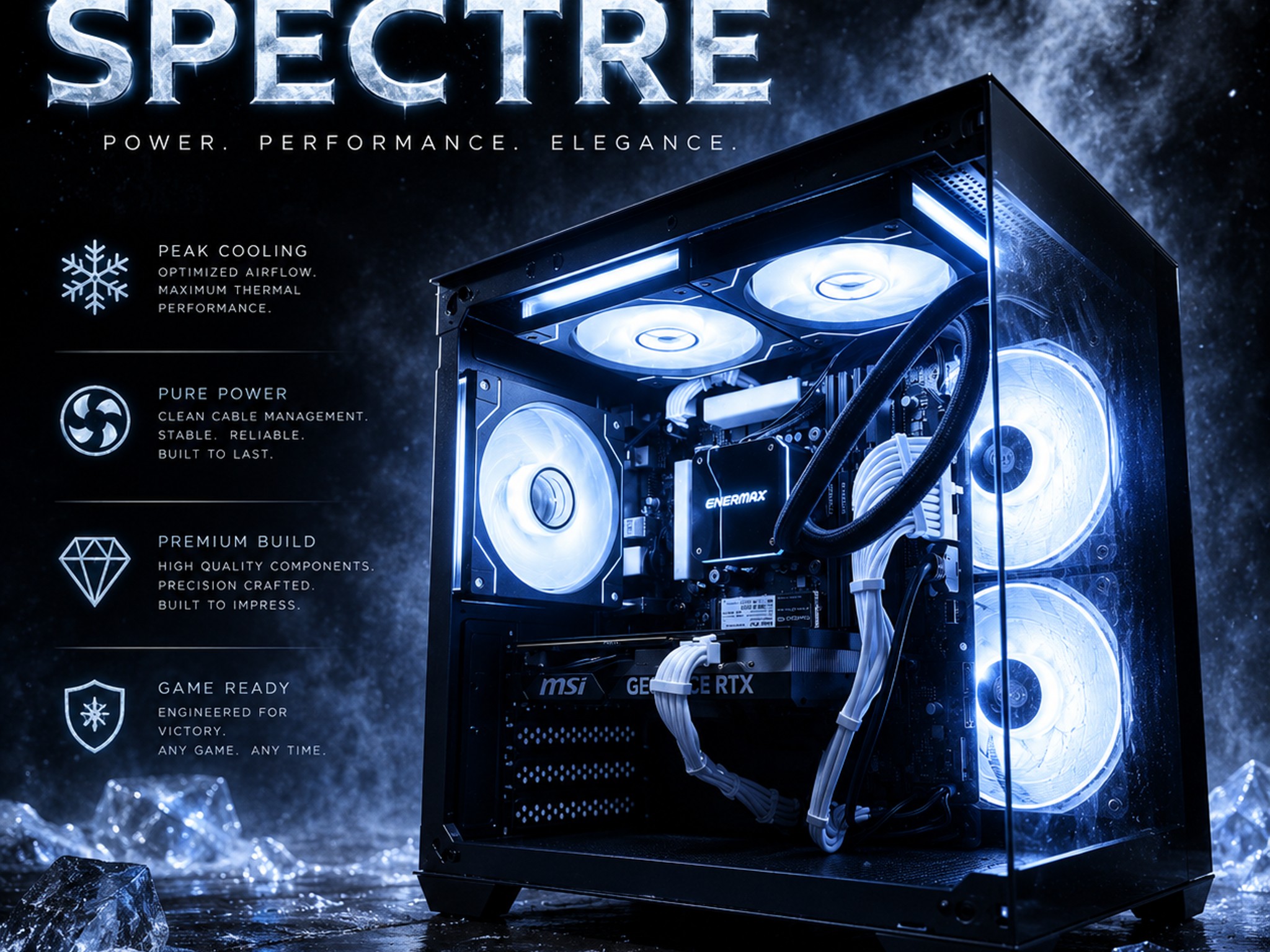 ❄️"Arctic Spectre"🌈 | 1080p Gaming | RTX 5060 | Ryzen 5 8400F | 16GB DDR5 | 1TB Storage