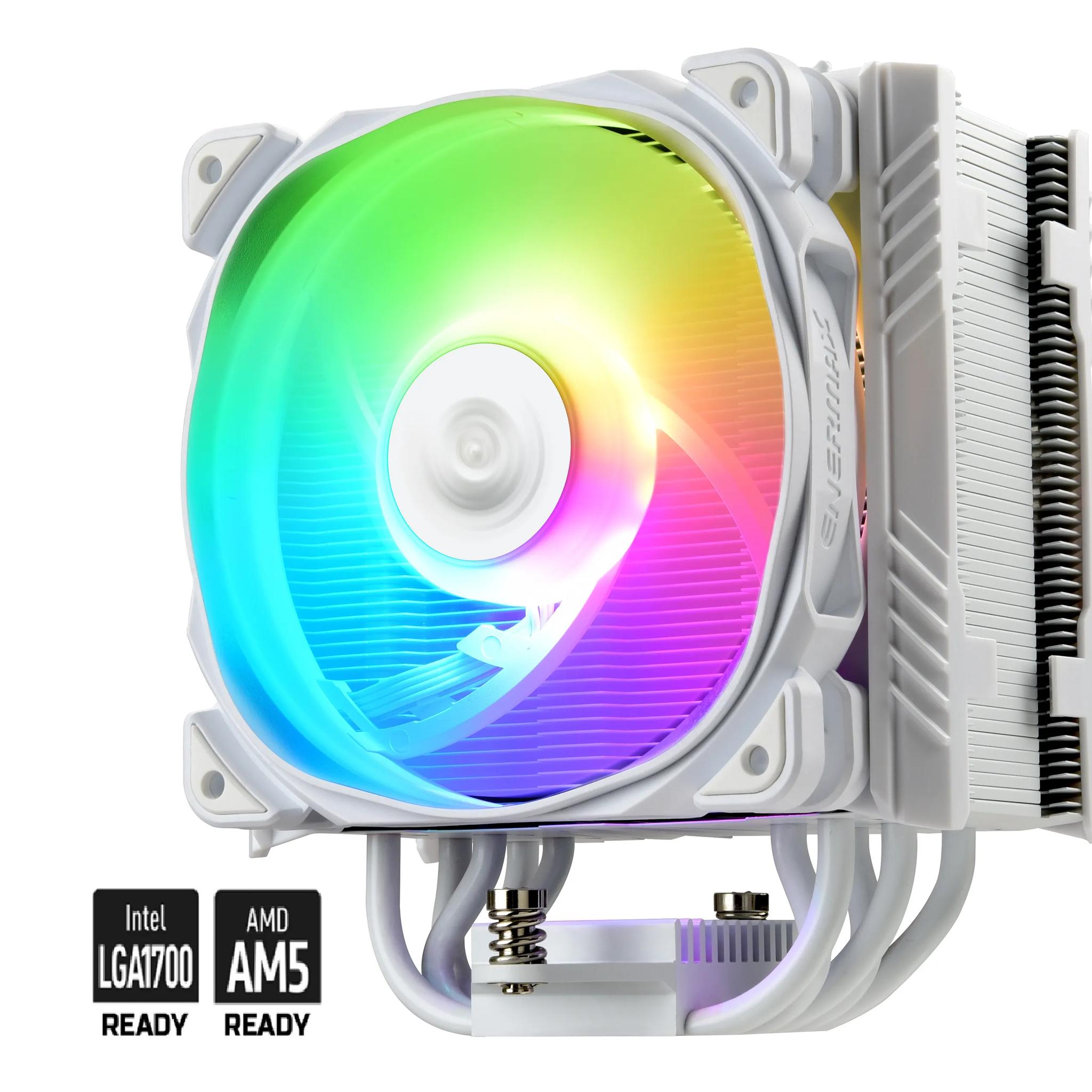 Enermax ETS-T50 AXE Addressable RGB CPU Air Cooler - White + LGA 1700 Bracket