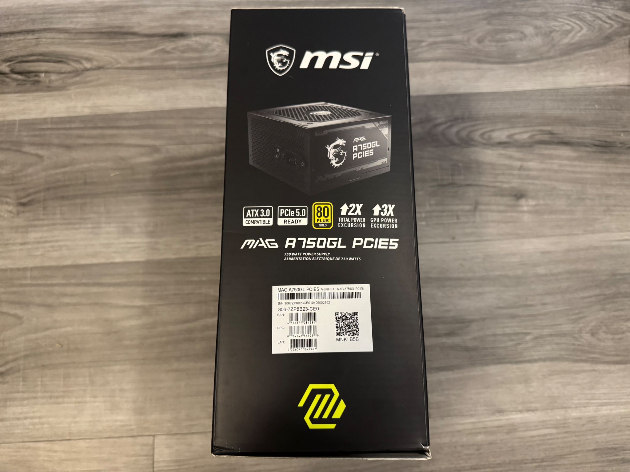 MSI A750GL PCIE5 750w Power Supply