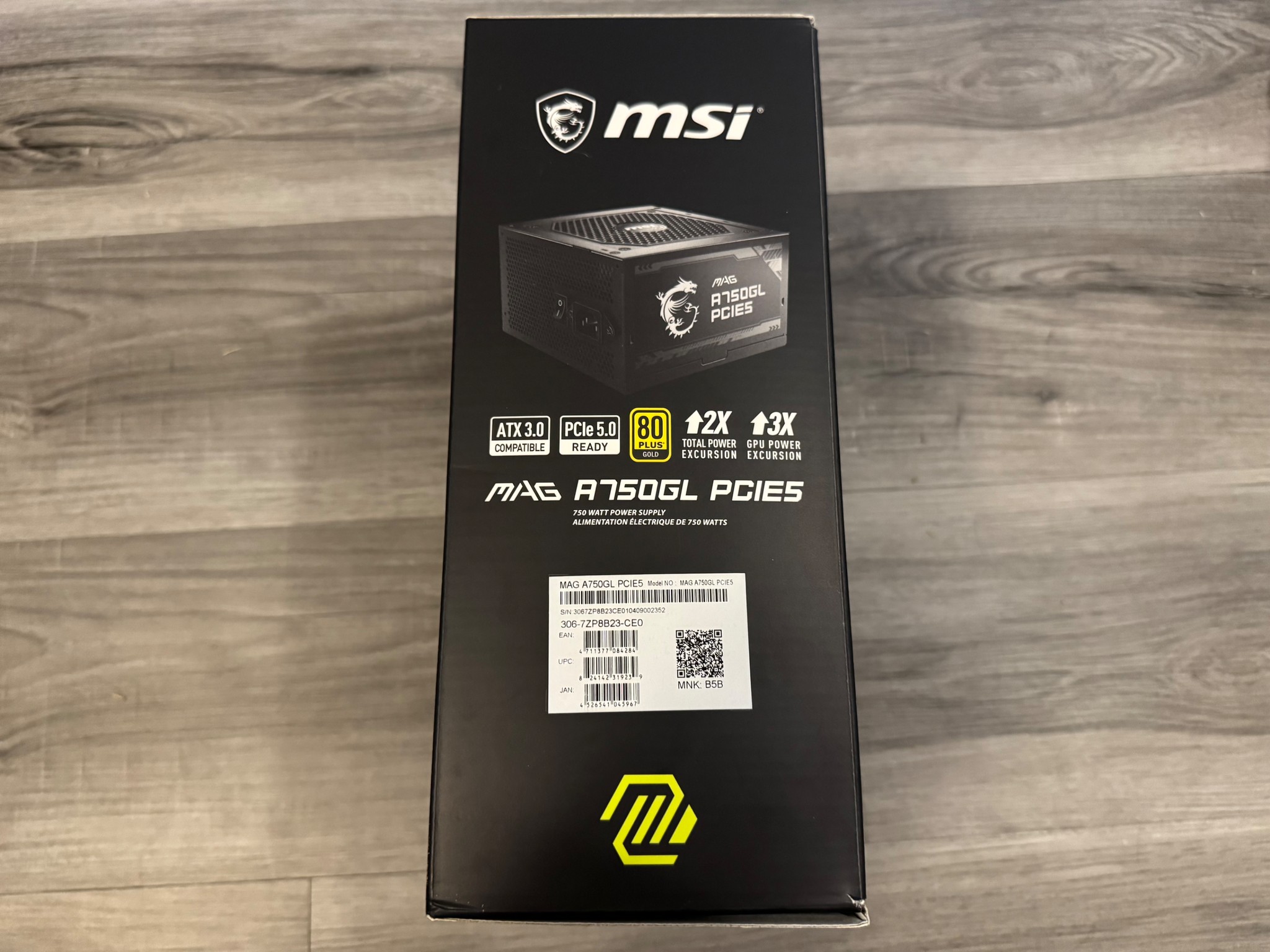 MSI A750GL PCIE5 750w Power Supply