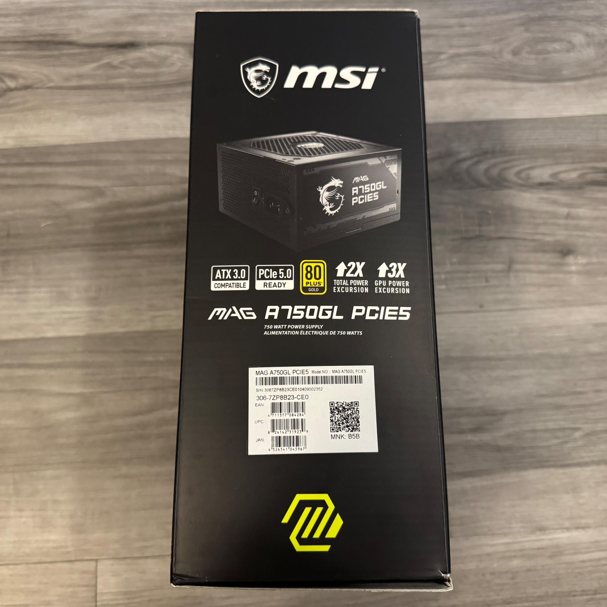 MSI A750GL PCIE5 750w Power Supply