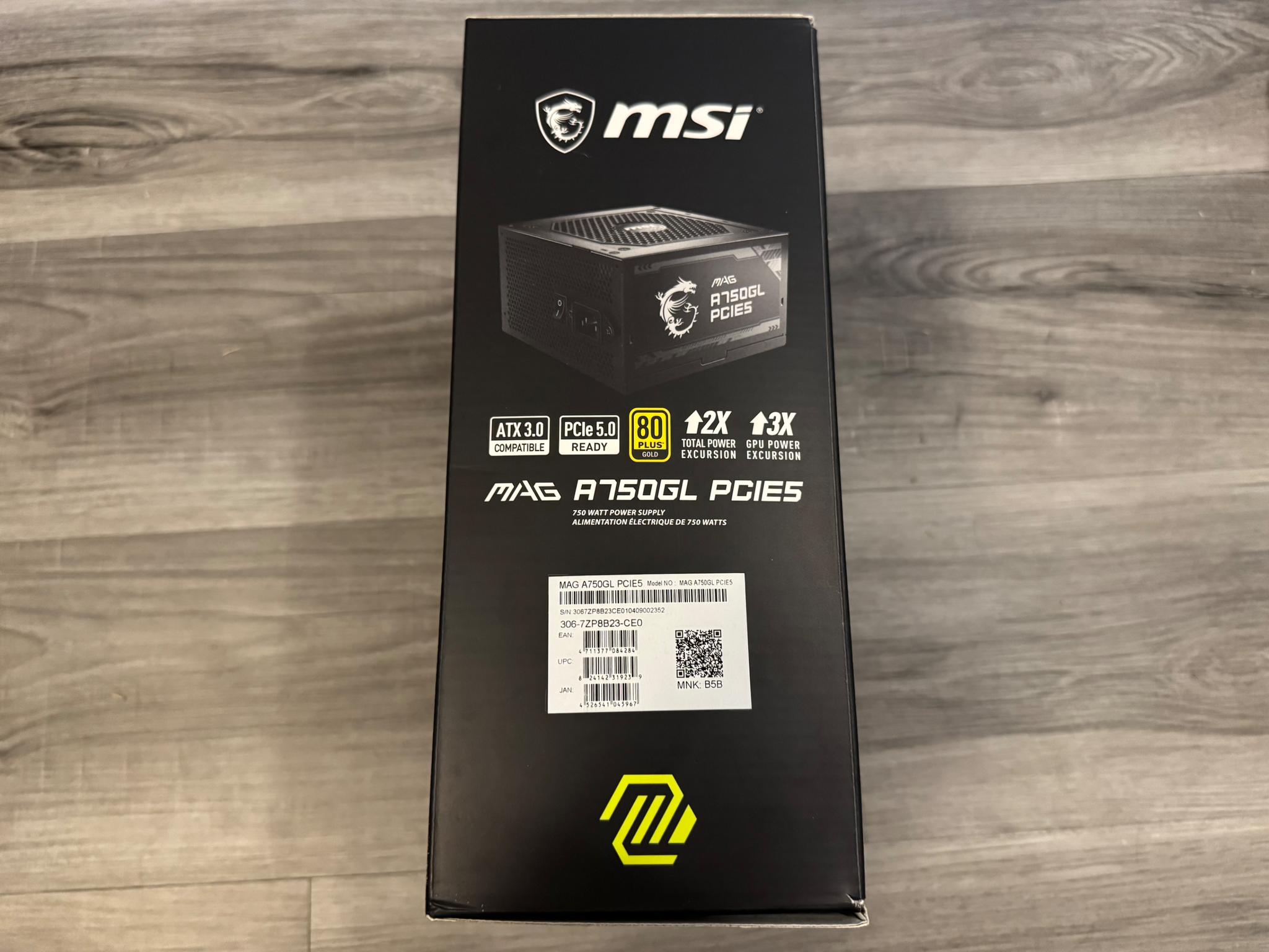 MSI A750GL PCIE5 750w Power Supply