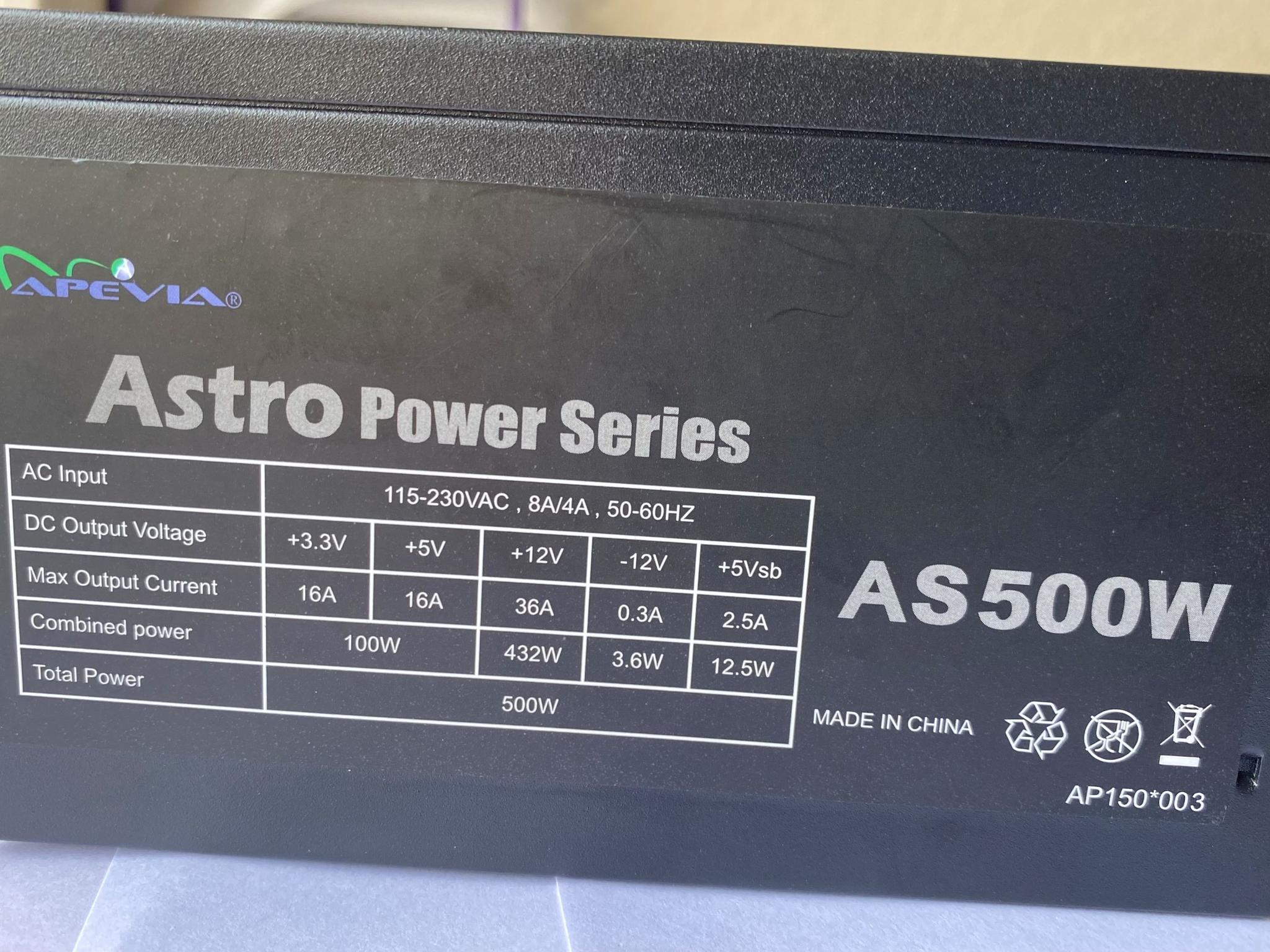 500W ATX APEVIA ATX-AS500W Astro