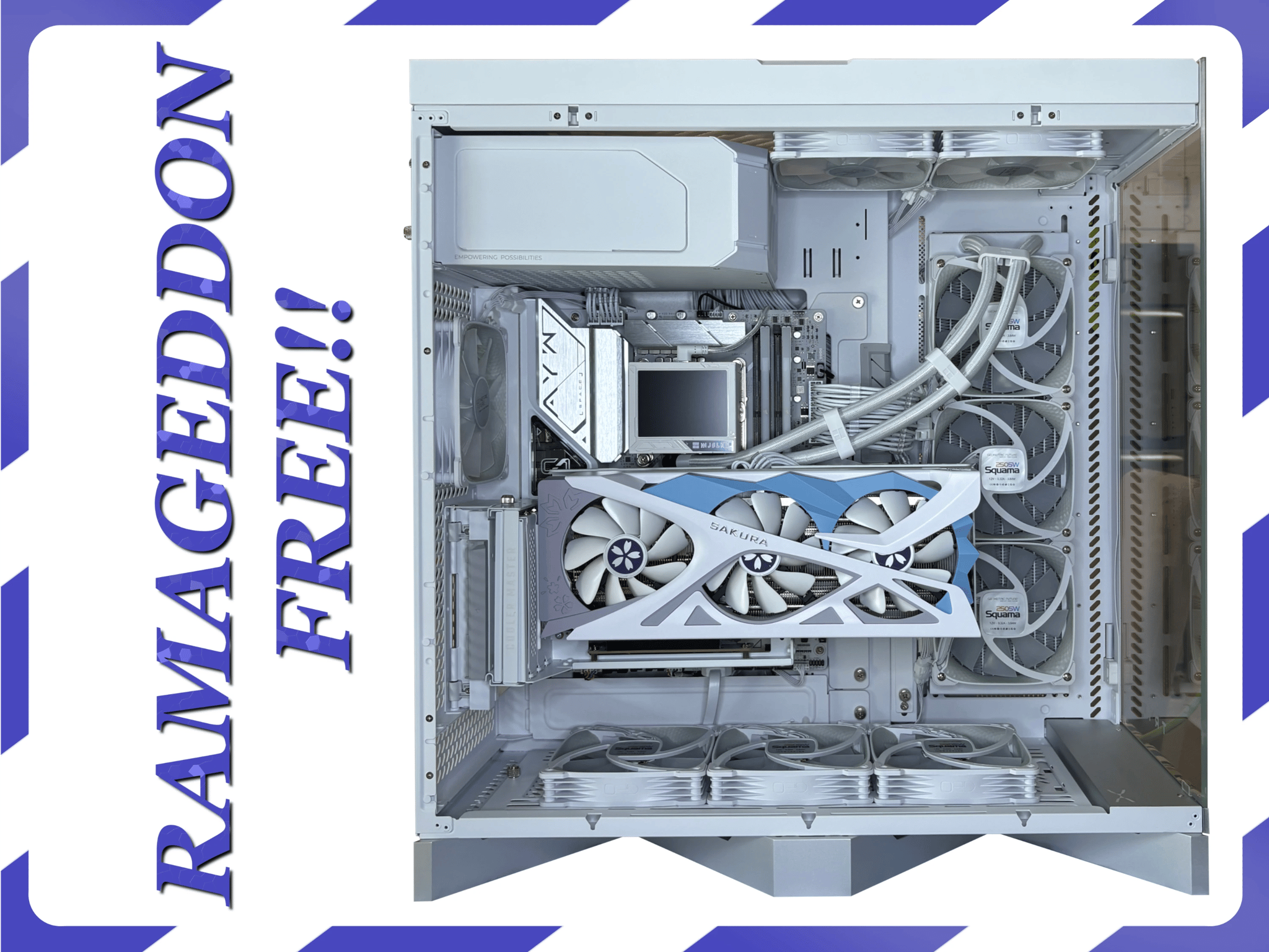 New High-End Custom PC|Sakura 9060XT 16GB|i5-14600K|32GB DDR5-6000|990Pro 2TB|Z790|1000W
