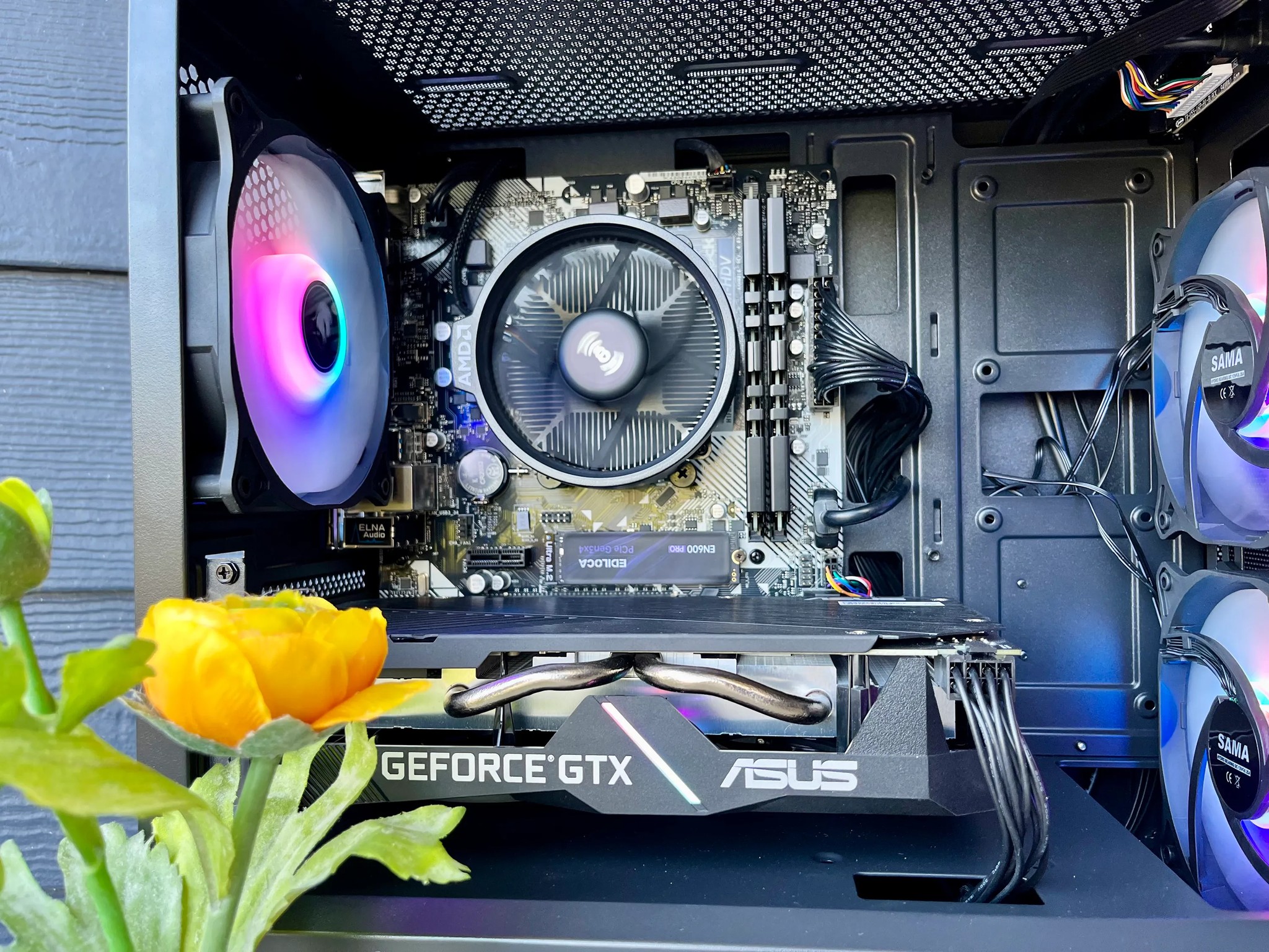 ⚫🌈Black ARGB Gaming PC⚫🌈NVIDIA GTX 1660 SUPER 6GB|AMD Ryzen 5 2600X|16GB DDR4|500GB NVME