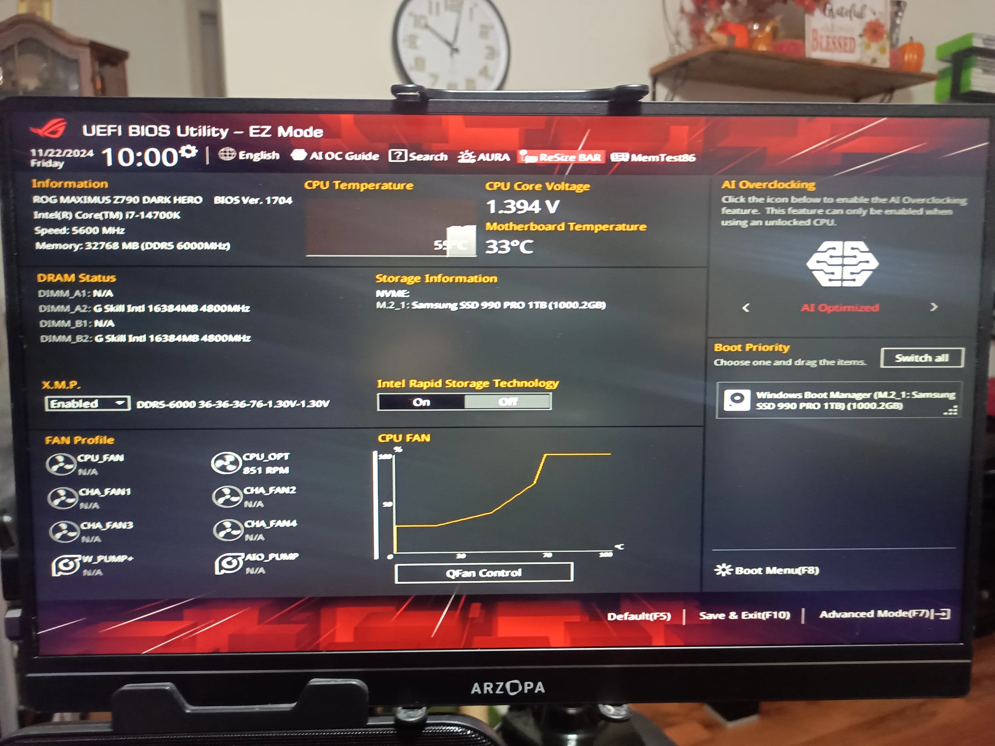 CYBER DEAL !! SWEET COMBO!!! Rog z790 Maximus Dark Hero w/ I7 14700k 32GB Ram, 1 TB M.2