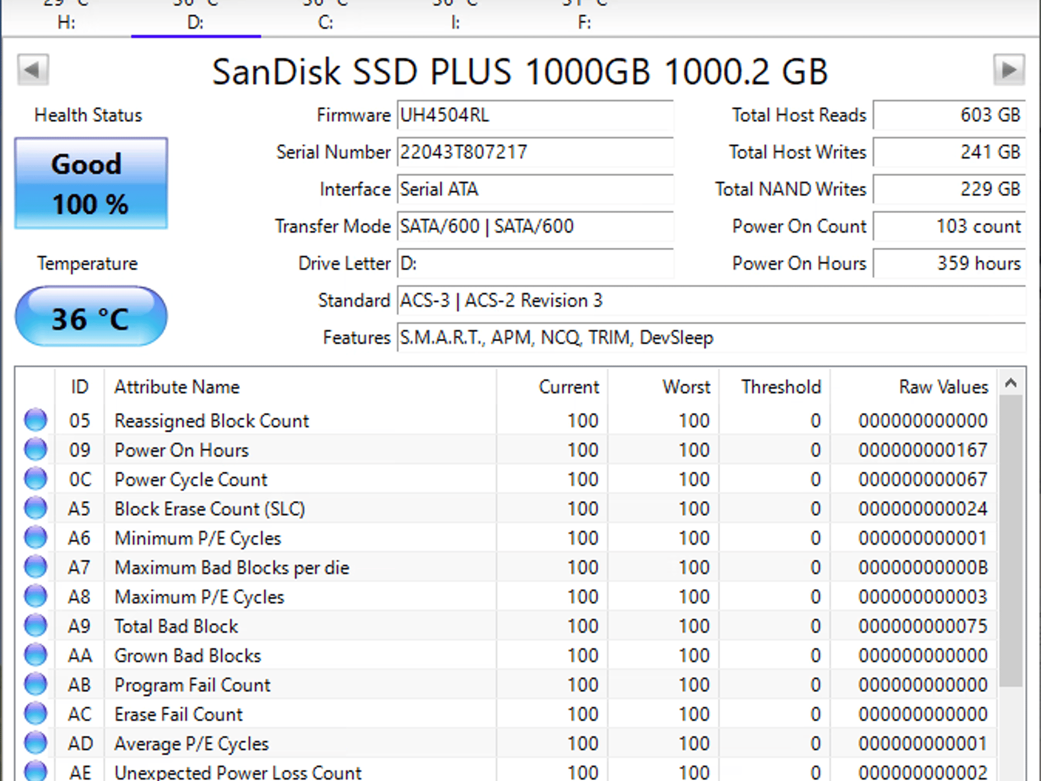 Used 1TB SanDisk SATA SSD 