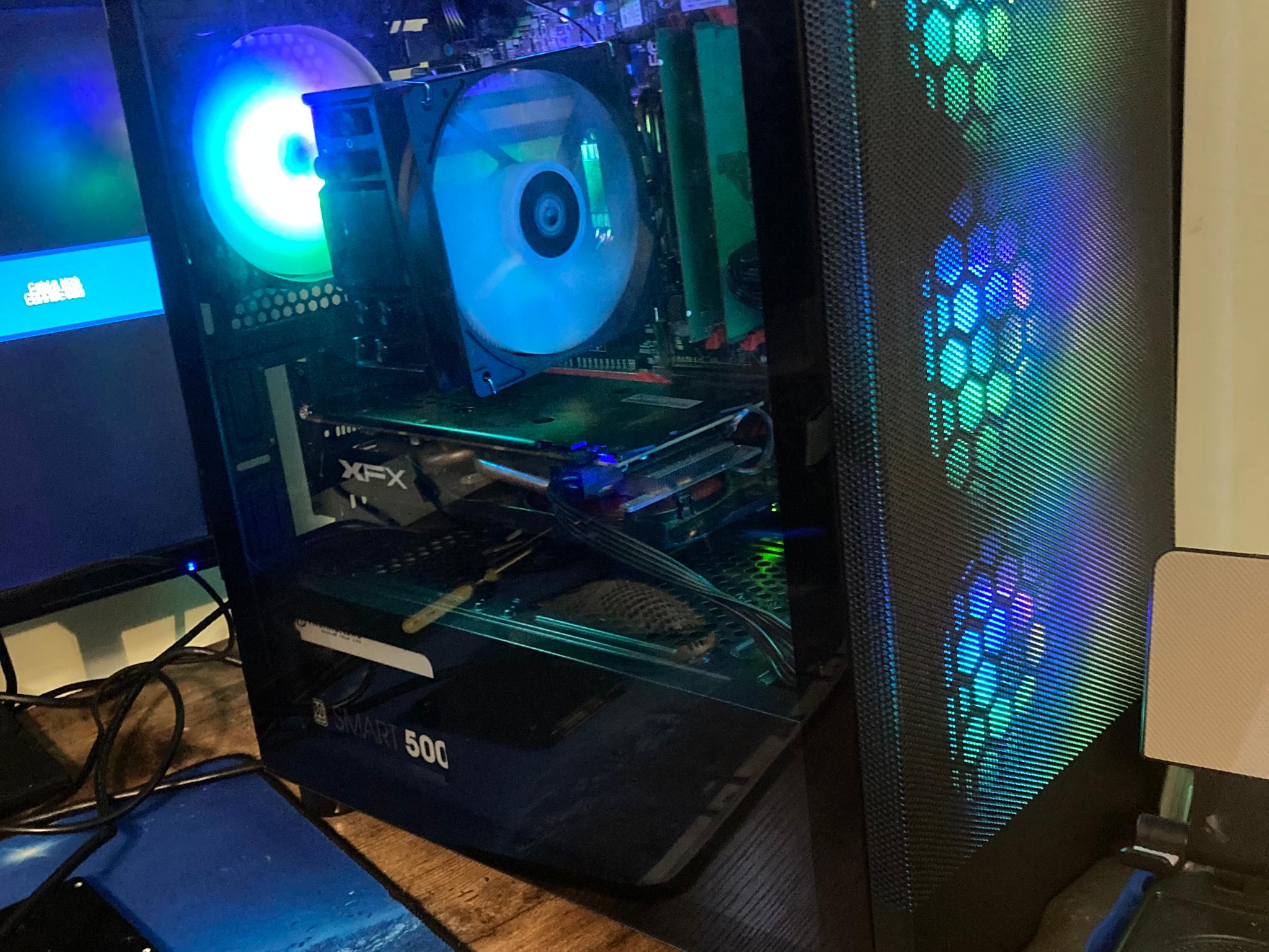 🔥 1080P GAMING PC – i7-6700 / RX 570 4GB / 1TB SSD / ARGB RGB Case / Win10 Pro 🔥