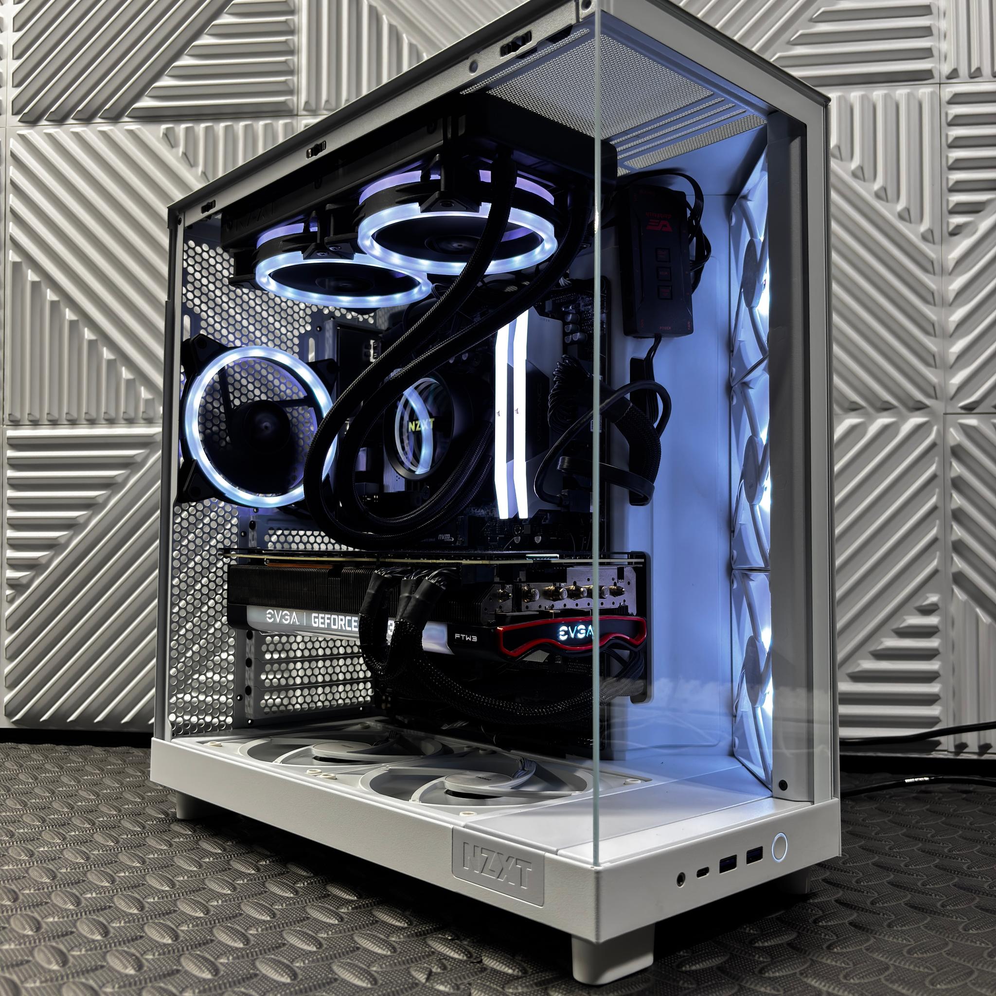 White RGB Gaming PC | RTX 3080 FTW3 Ultra | Ryzen 5 7600 | 32GB DDR5 | NZXT H6 Flow