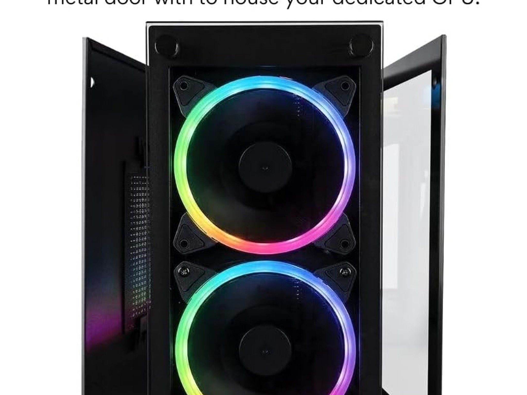 Stratos Mini ITX - Premium Gaming Case - 4x Halo RGB Fans - Fits full size GPUs (Gamemax/OEM)