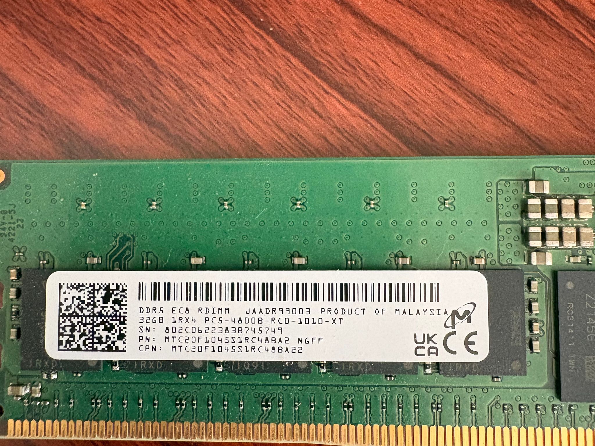 Micron 64GB EC8 RDIMM Server RAM Kit