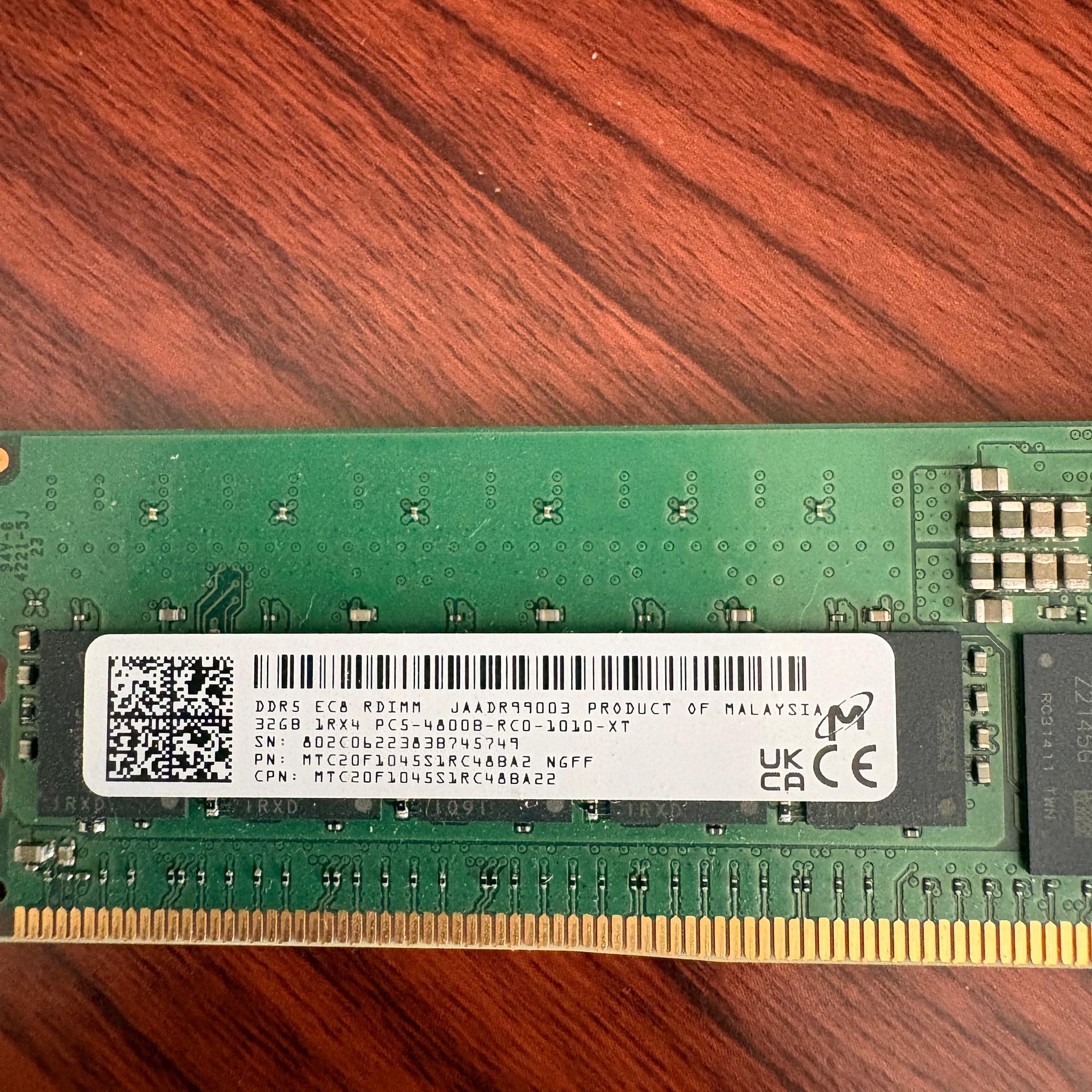Micron 64GB EC8 RDIMM Server RAM Kit