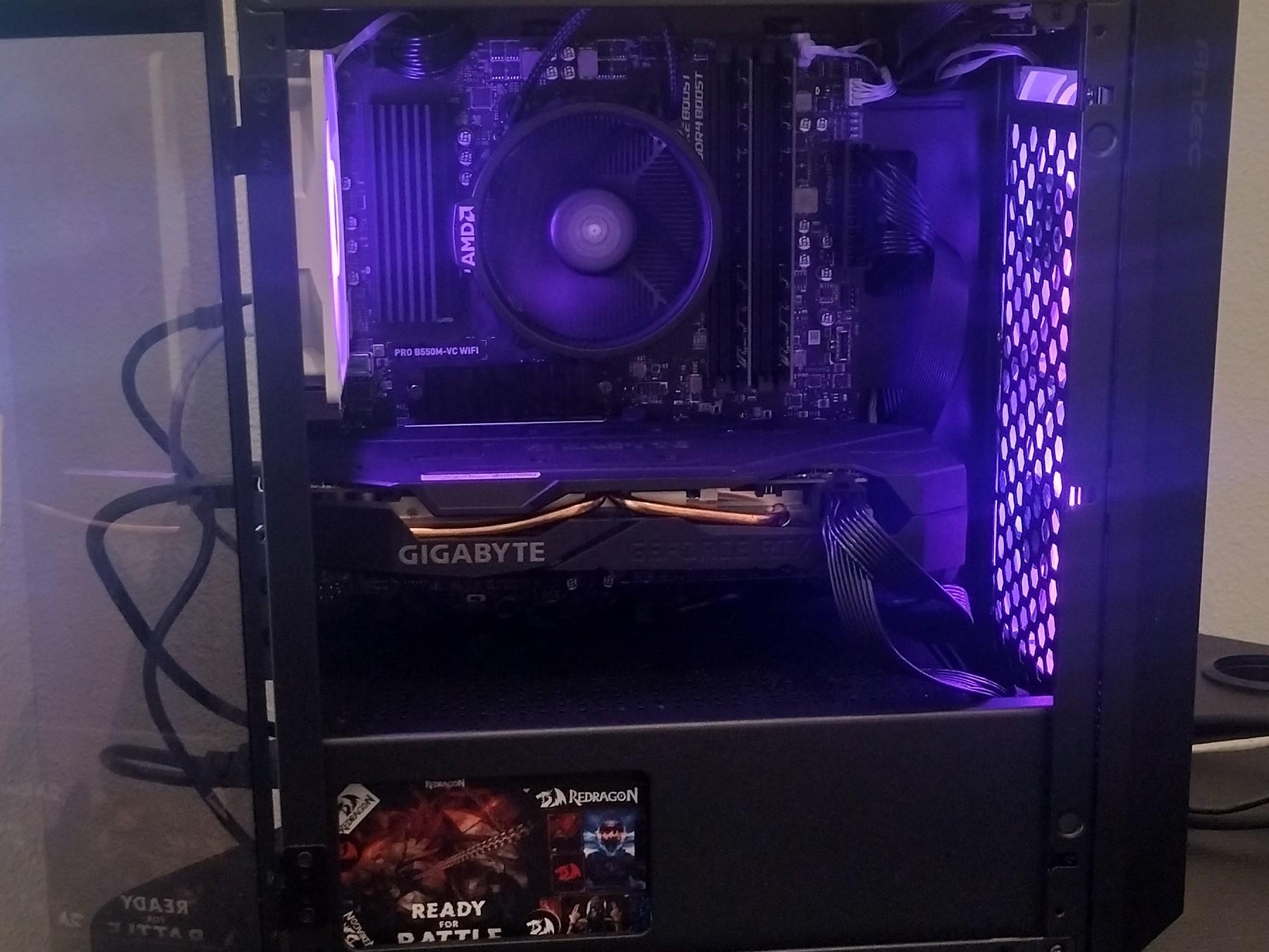 RTX 2060 SUPER (8GB VRAM), RYZEN 5 5500, 16GB RAM (3200MHz), Bluetooth, Wi-Fi, Budget Gaming PC