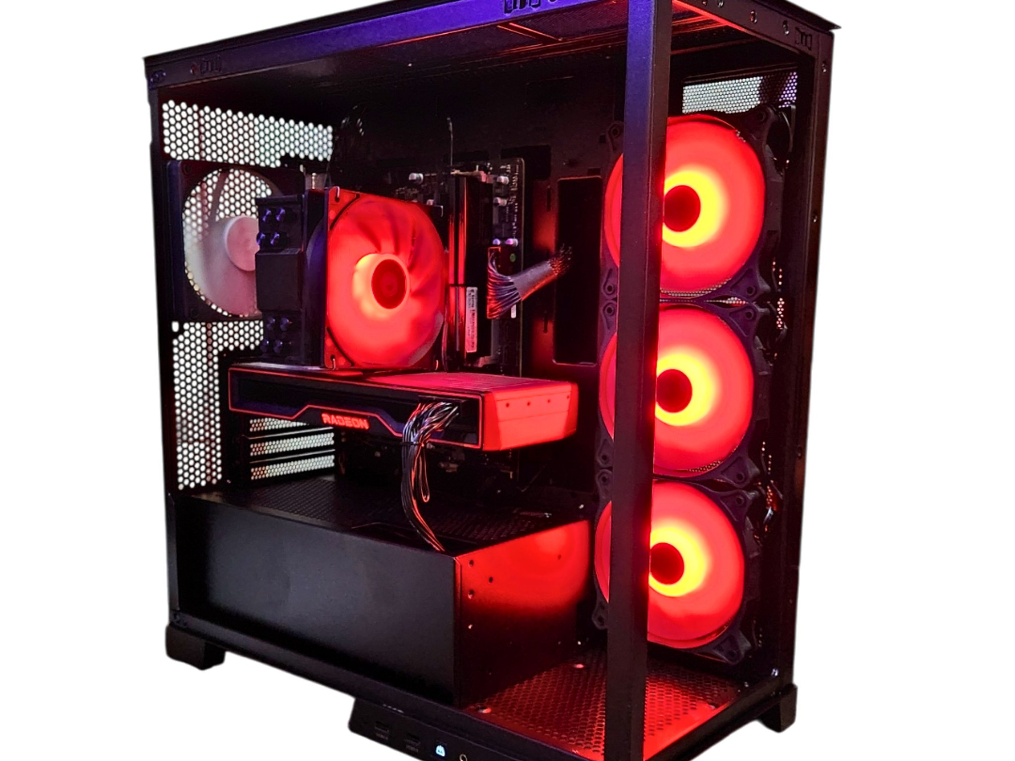 🟥 Hydra 🐍: RX 6800 16GB | Ryzen 5700x | 32GB DDR4 RAM | 1TB SSD | 5 Fans | Black RGB Gaming PC