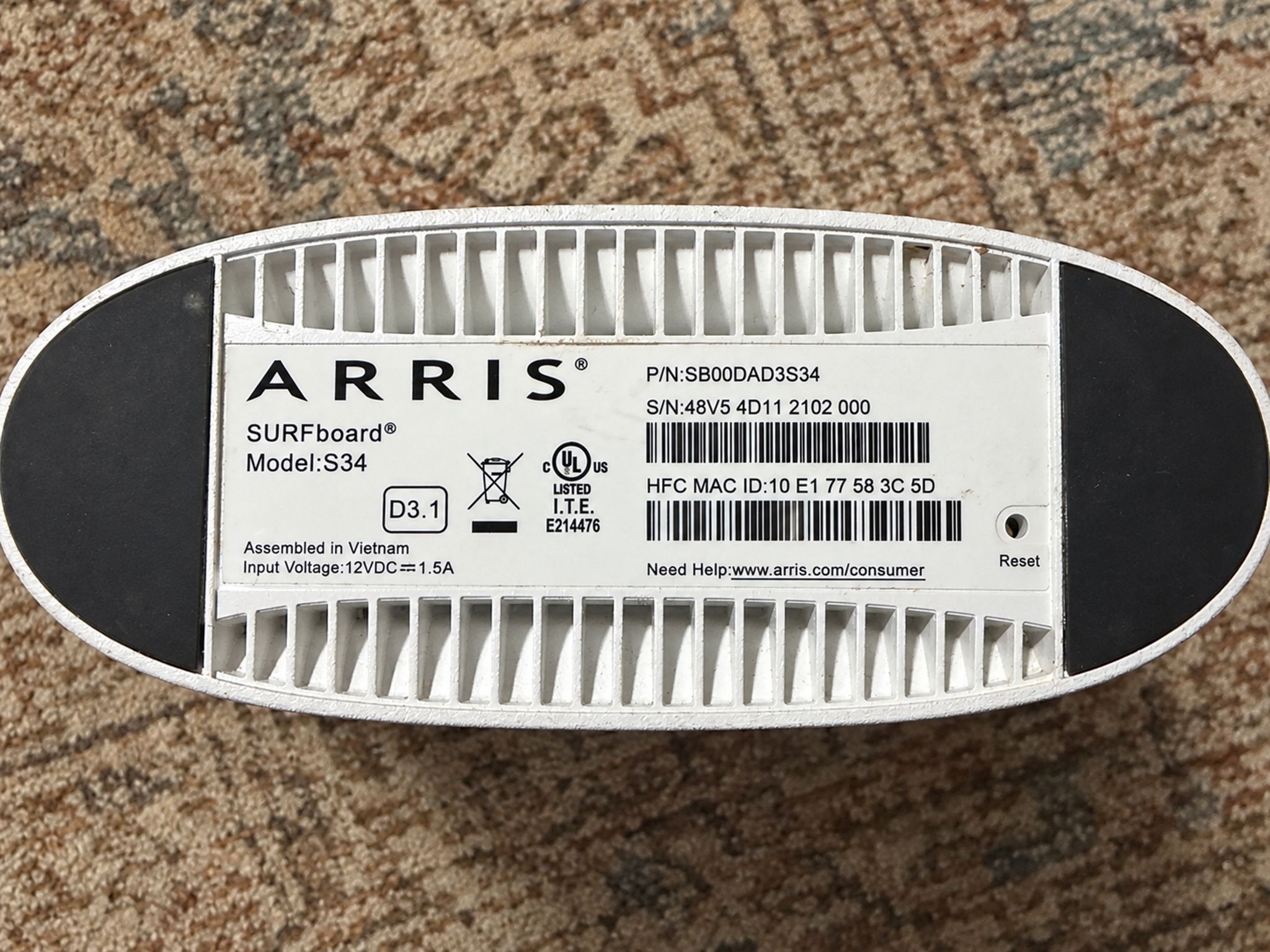 SURFboard S34 DOCSIS 3.1 Multi-Gig modem