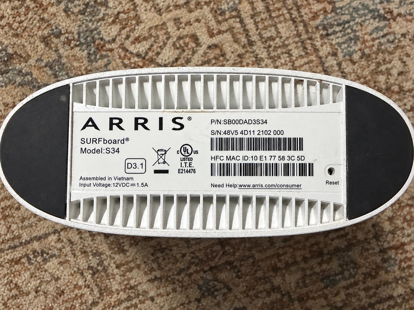 SURFboard S34 DOCSIS 3.1 Multi-Gig modem