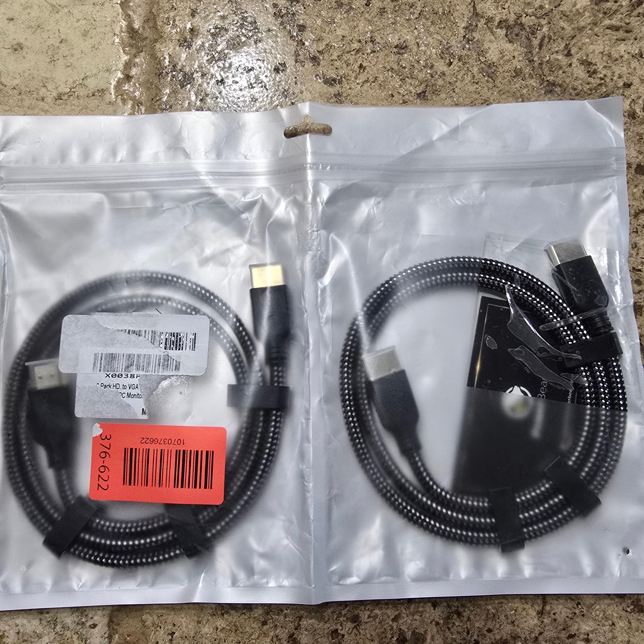 HDMI Cable 3 ft 2 Pack Short Hdmi Cable Braided Nylon & Gold Connectors 4K @ 60Hz Ultra HD 2K 1080p
