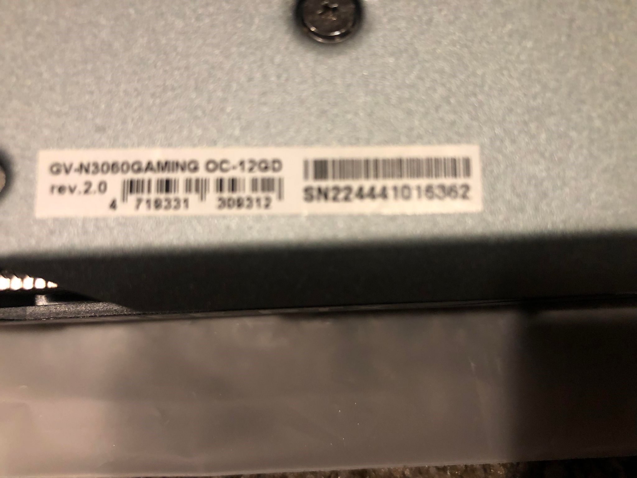 Gigabyte RTX 3060 12 GB Gaming OC rev 2.0