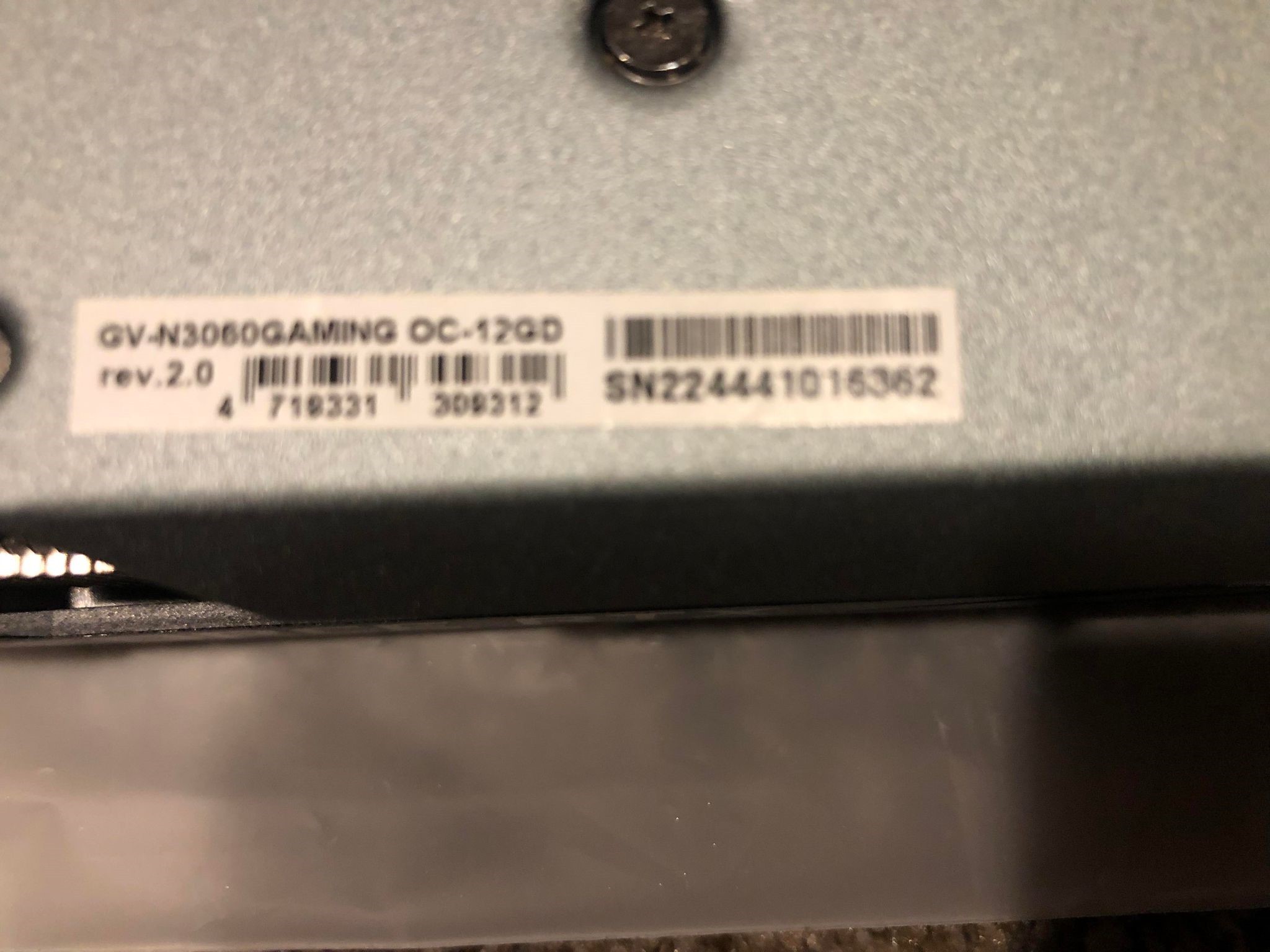 Gigabyte RTX 3060 12 GB Gaming OC rev 2.0