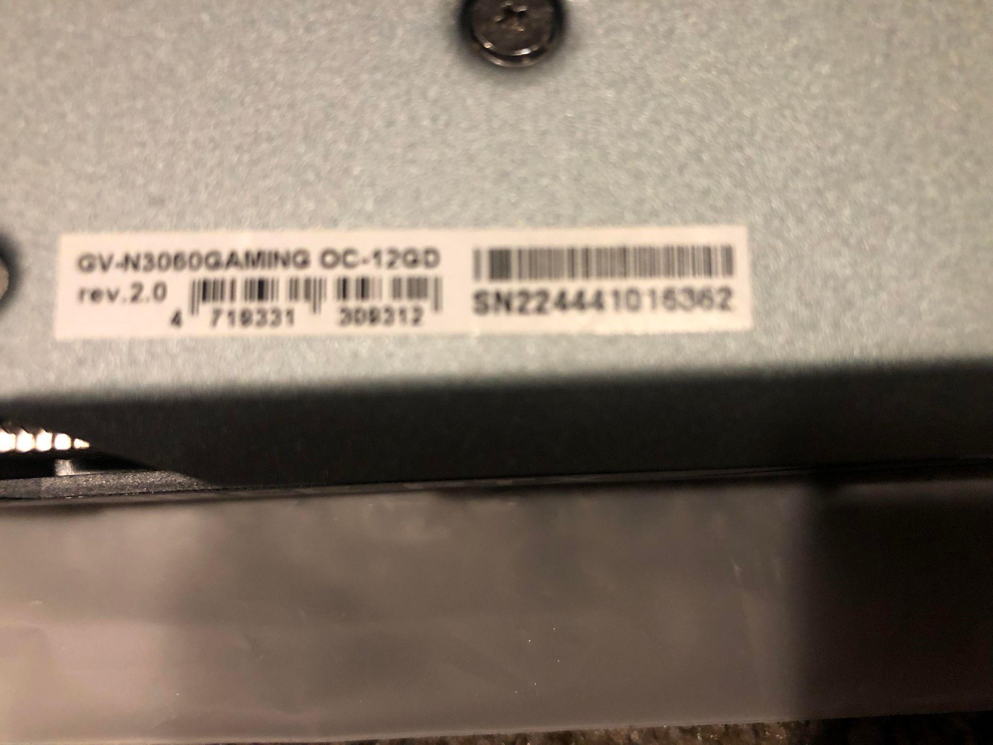 Gigabyte RTX 3060 12 GB Gaming OC rev 2.0