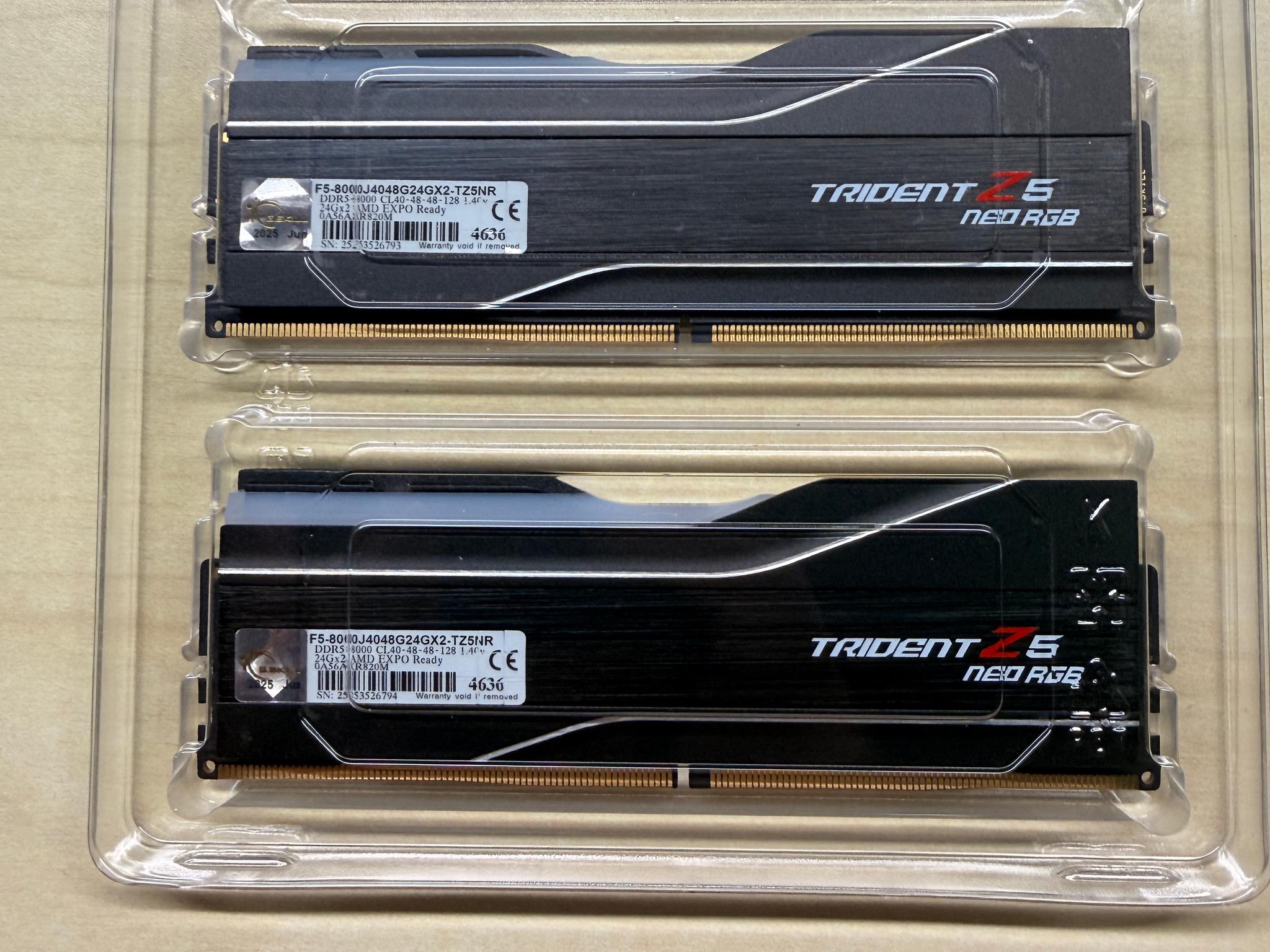 G.Skill Trident Z5 neo rgb DDR5-8000 CL40 24Gbx2 EXPO