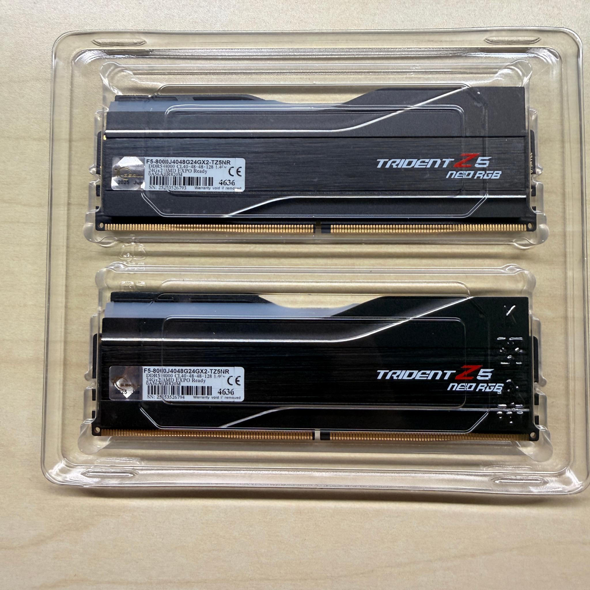 G.Skill Trident Z5 neo rgb DDR5-8000 CL40 24Gbx2 EXPO
