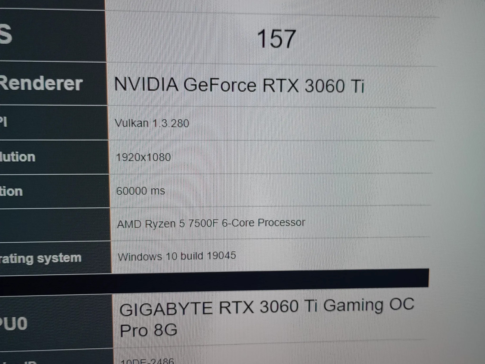 Ryzen 5 7500F, RTX 3060TI w/8gb VRAM, 16gb DDR5 RAM, 1TB SSD, 650 Watt PSU