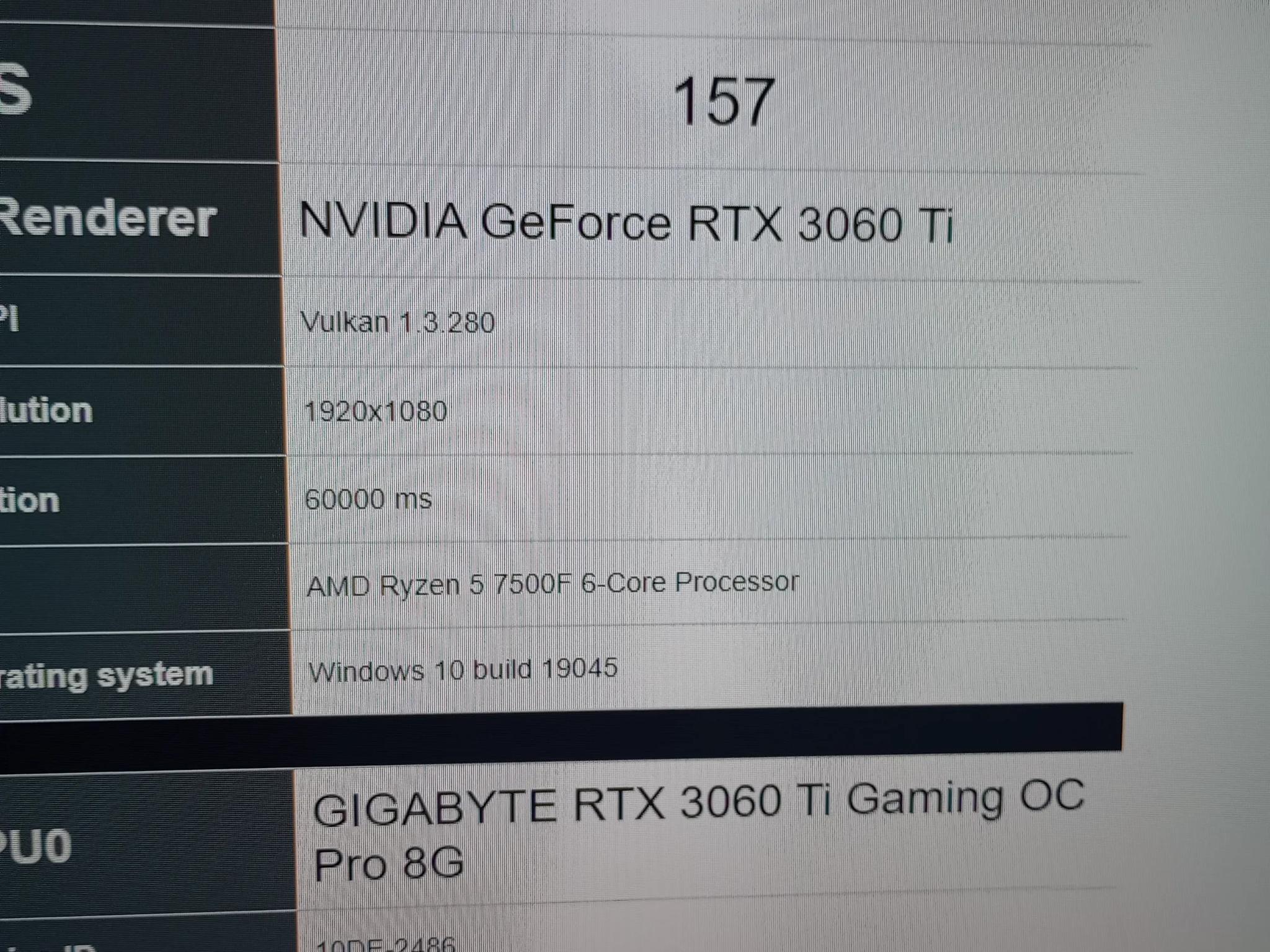 Ryzen 5 7500F, RTX 3060TI w/8gb VRAM, 16gb DDR5 RAM, 1TB SSD, 650 Watt PSU
