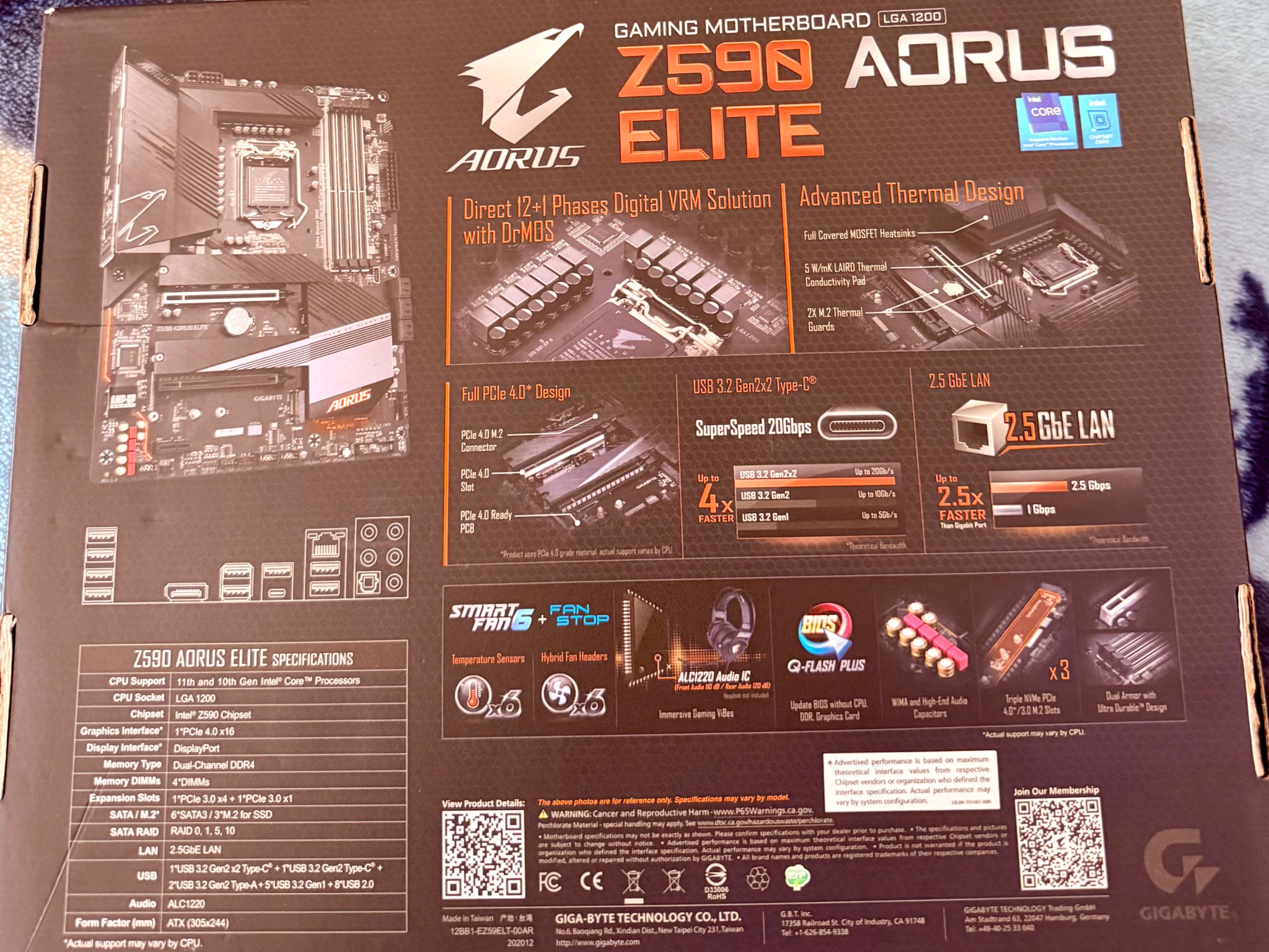 Z590 AORUS ELITE BUNDLE W/ INTEL CORE I9-11900K