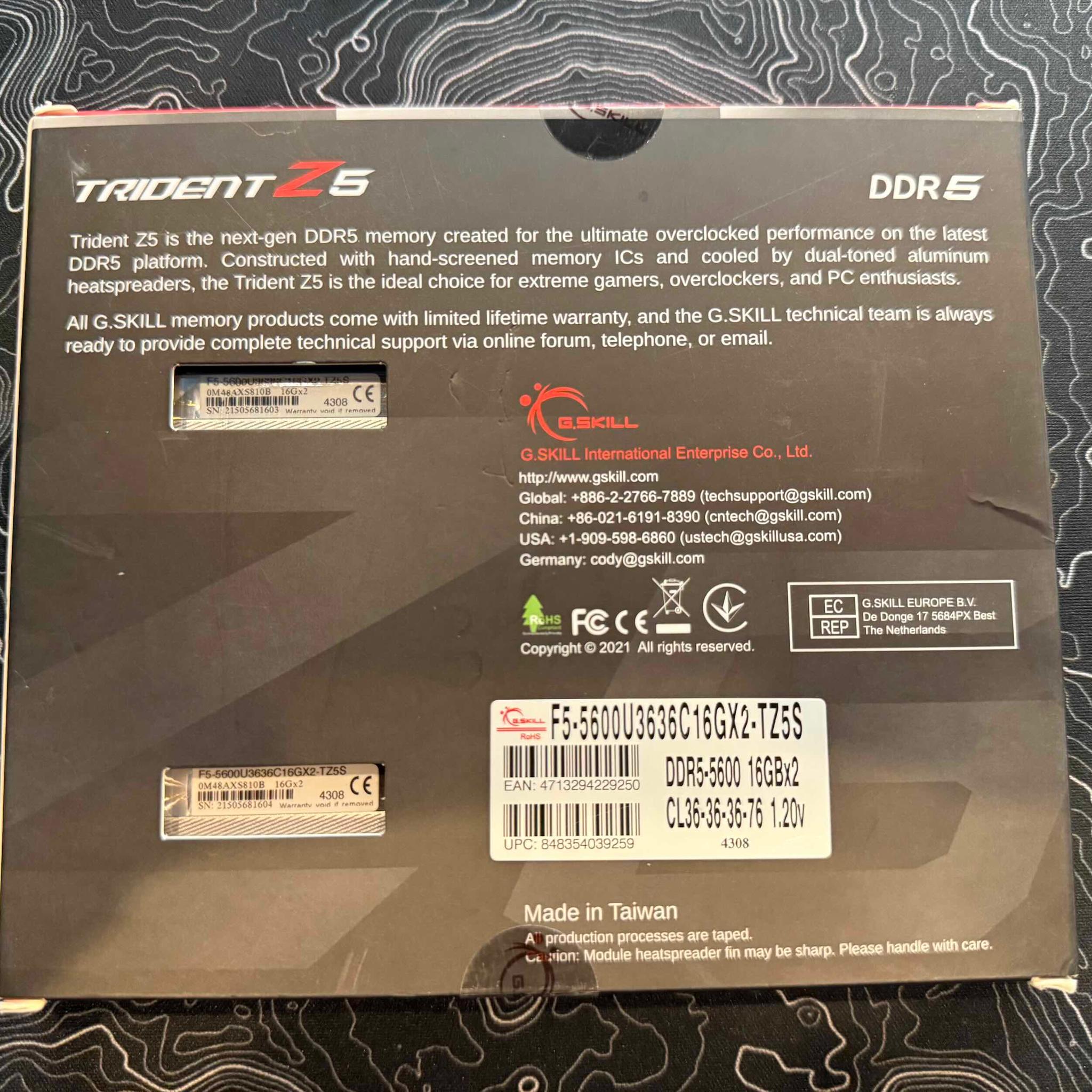 G.Skill Trident Z5 - DDR5-5600 16GBx2